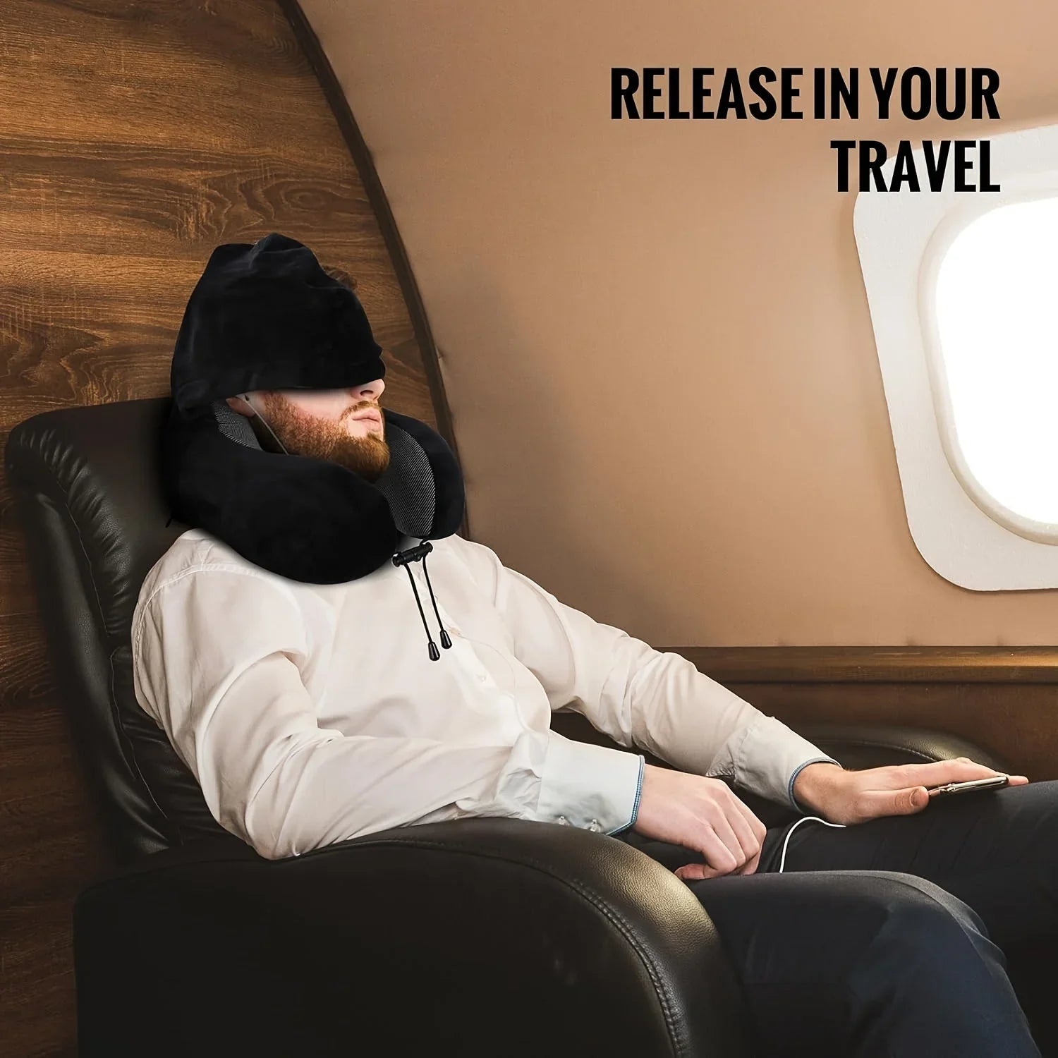 Slumblr® Hooded U-Shaped Travel Pillow