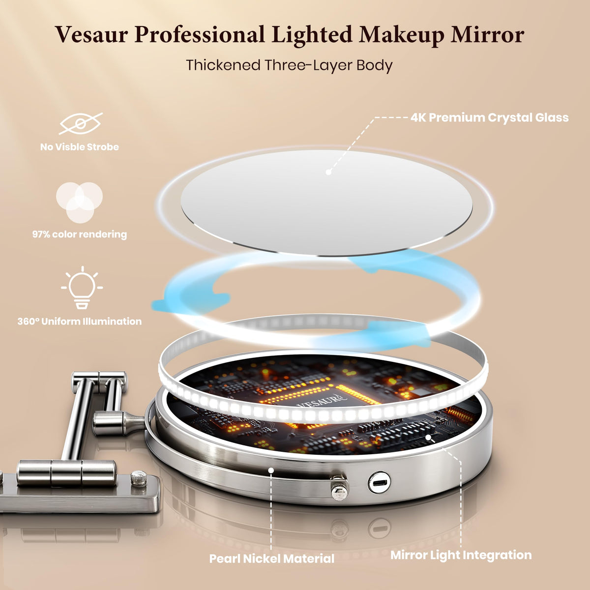 Goodinary® Rechargeable LED Mirror