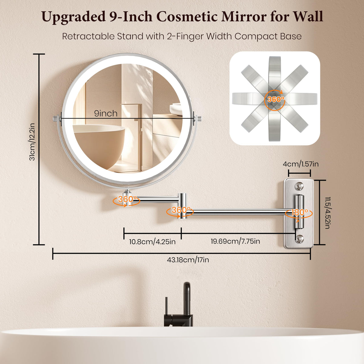 Goodinary® Rechargeable LED Mirror