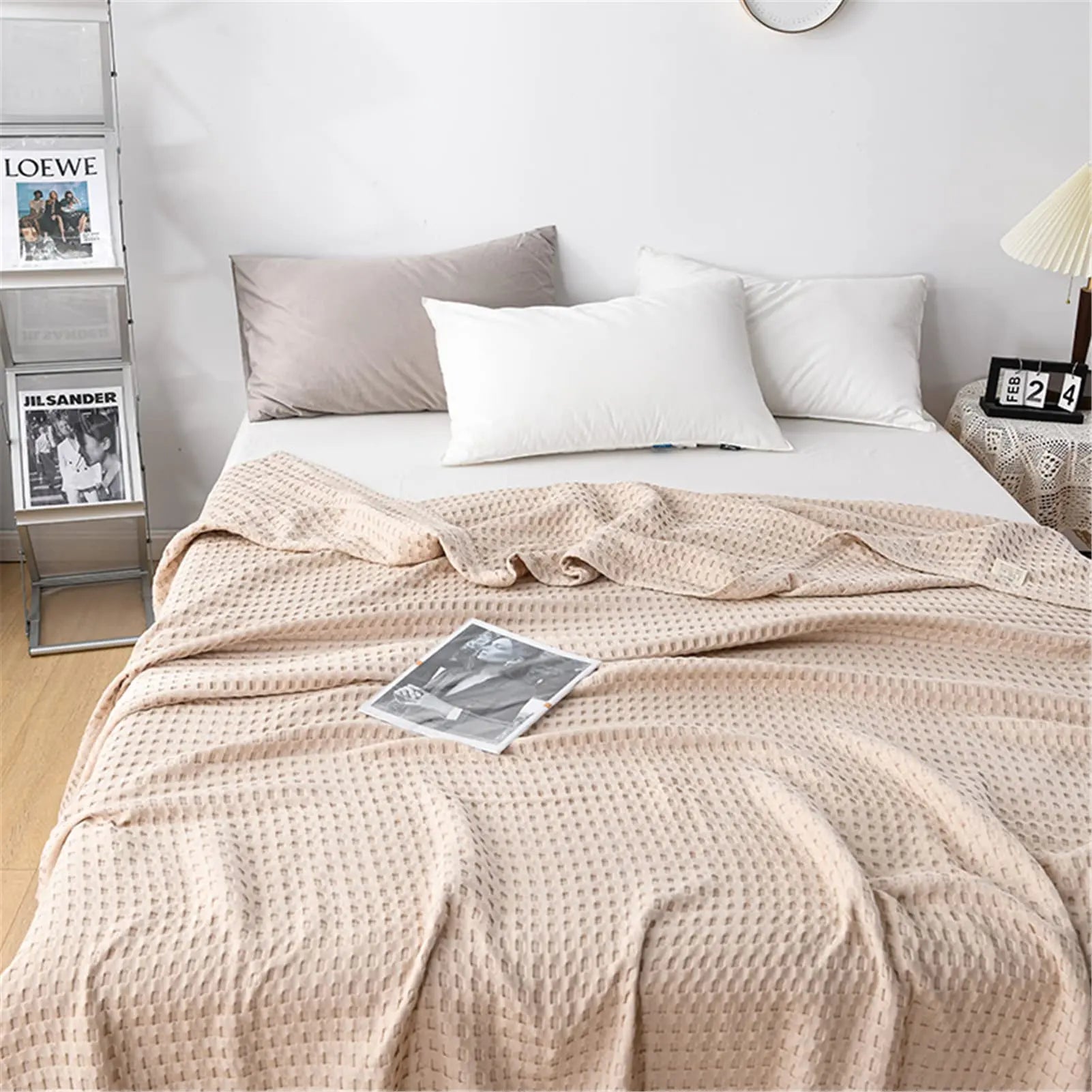 Goodinary® Breathable Cotton Waffle Weave Blanket Goodinary