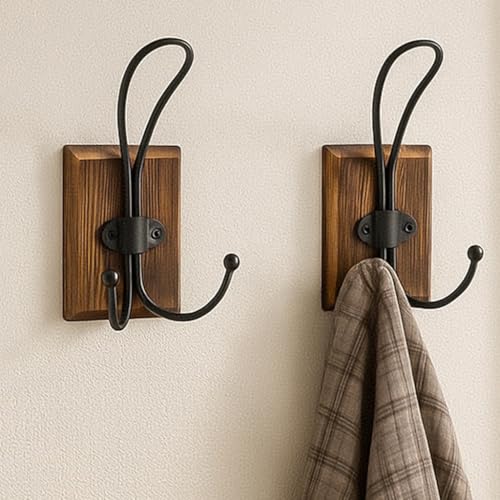 Goodinary® Wooden Pine Hook Rack (2 Pcs)