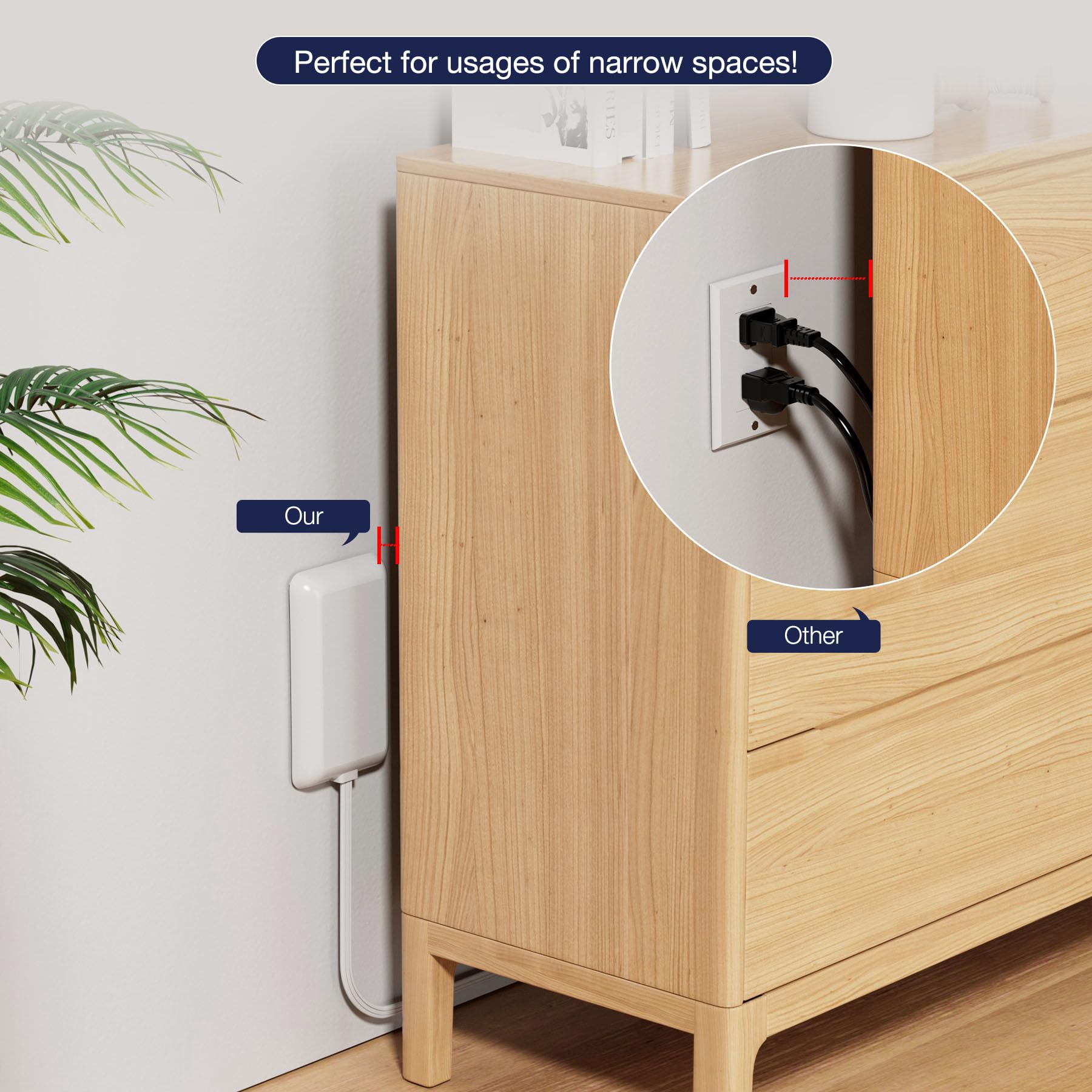 Goodinary® Flat Outlet Extender