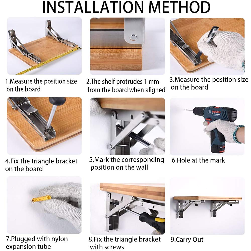 Goodinary® Folding Shelf Brackets (2 Pcs)