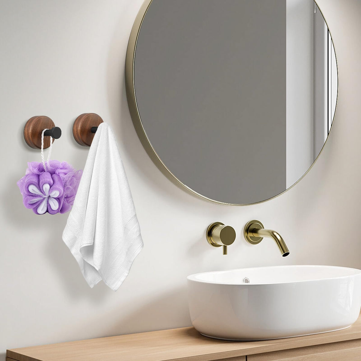 Goodinary® Walnut Self Adhesive Hook (4 Pcs)