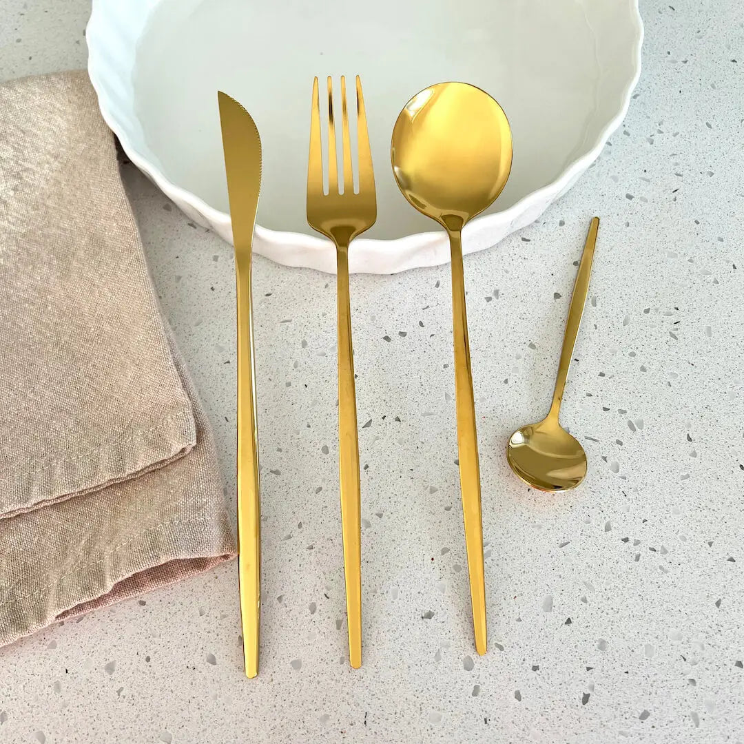 Goodinary® Gold Stainless Steel Cutlery Set (4 Pcs) Goodinary