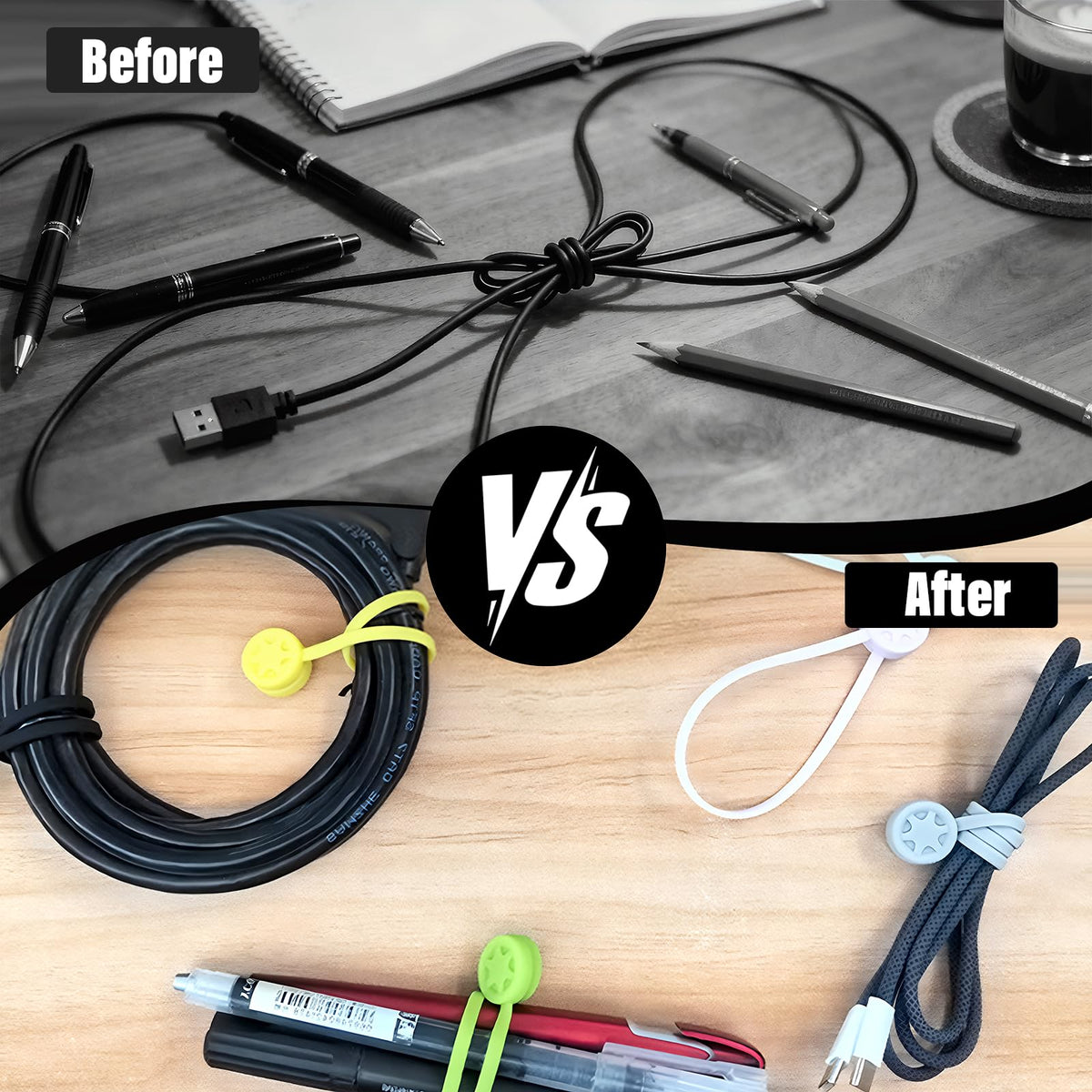 Office Object™ Magnetic Cable Ties (3Pcs)