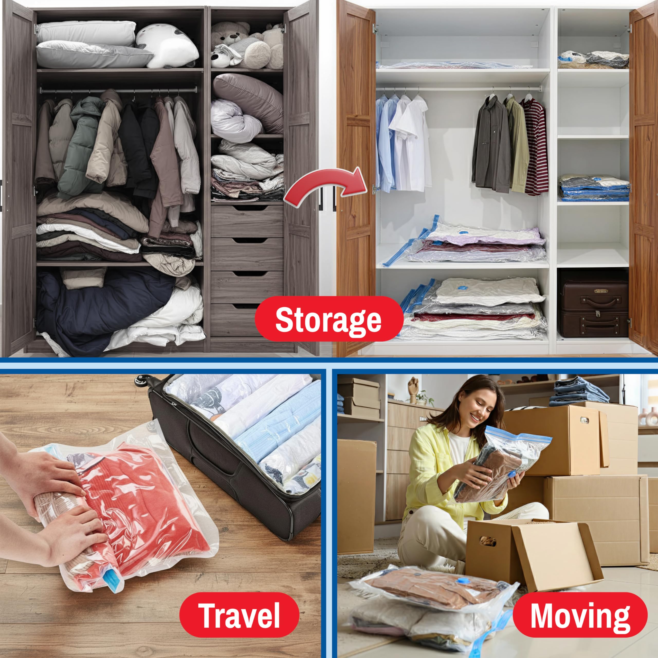 Goodinary® Jumbo Vacuum Storage Bags Pack (5Pcs)