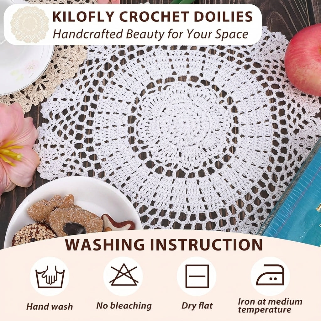 Goodinary® Crochet Lace Doily (4 Pcs)