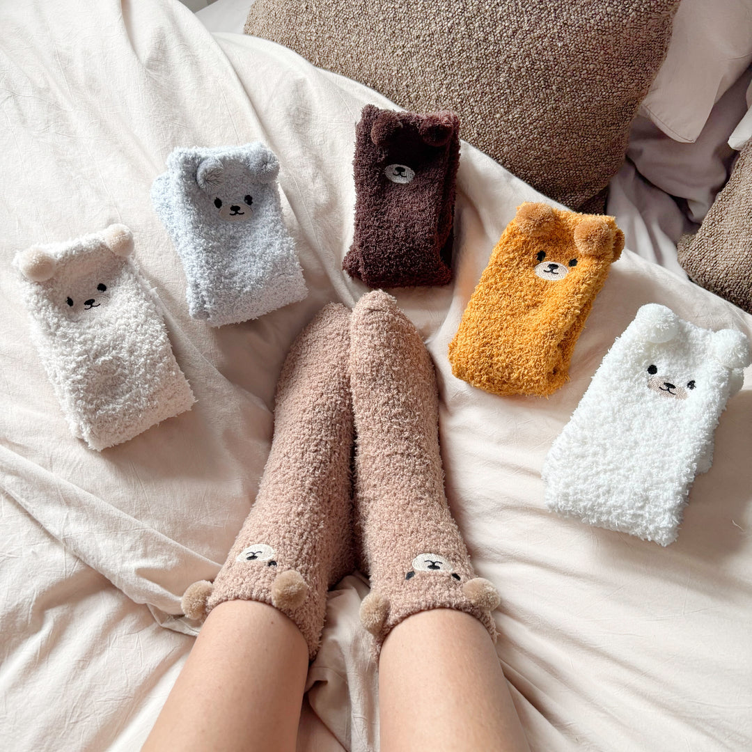 Goodinary® Teddy Bear Fuzzy Socks (2pcs)