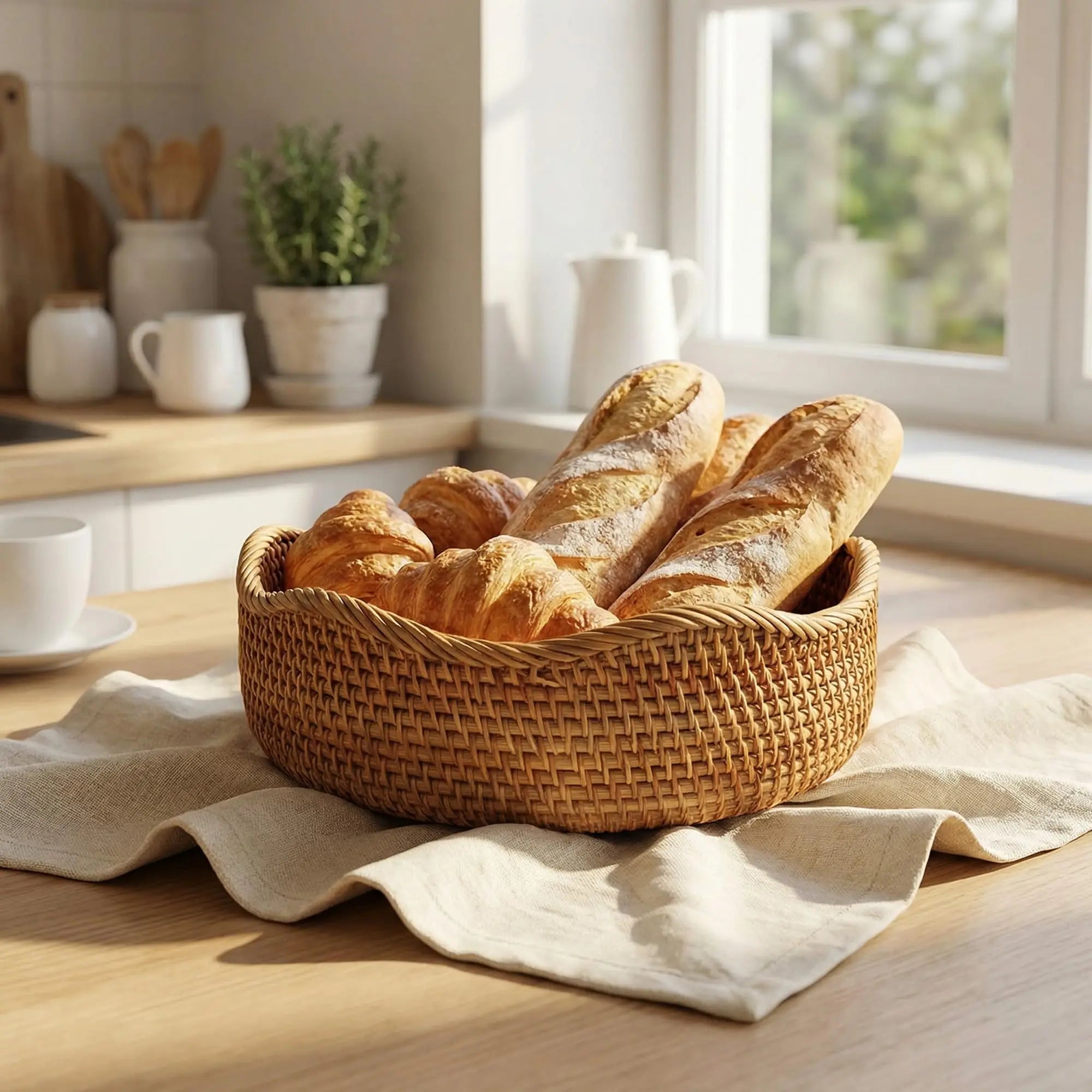 Goodinary® Handwoven Rattan Storage Basket Set Goodinary