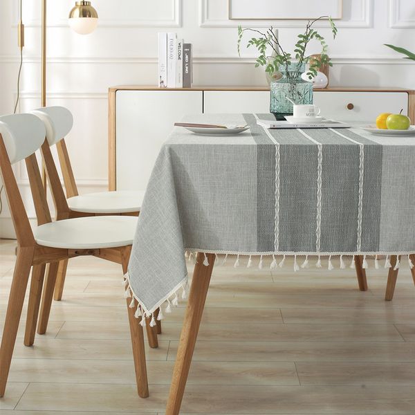 Goodinary® Linen Table Cloth Farmhouse Cotton Blend