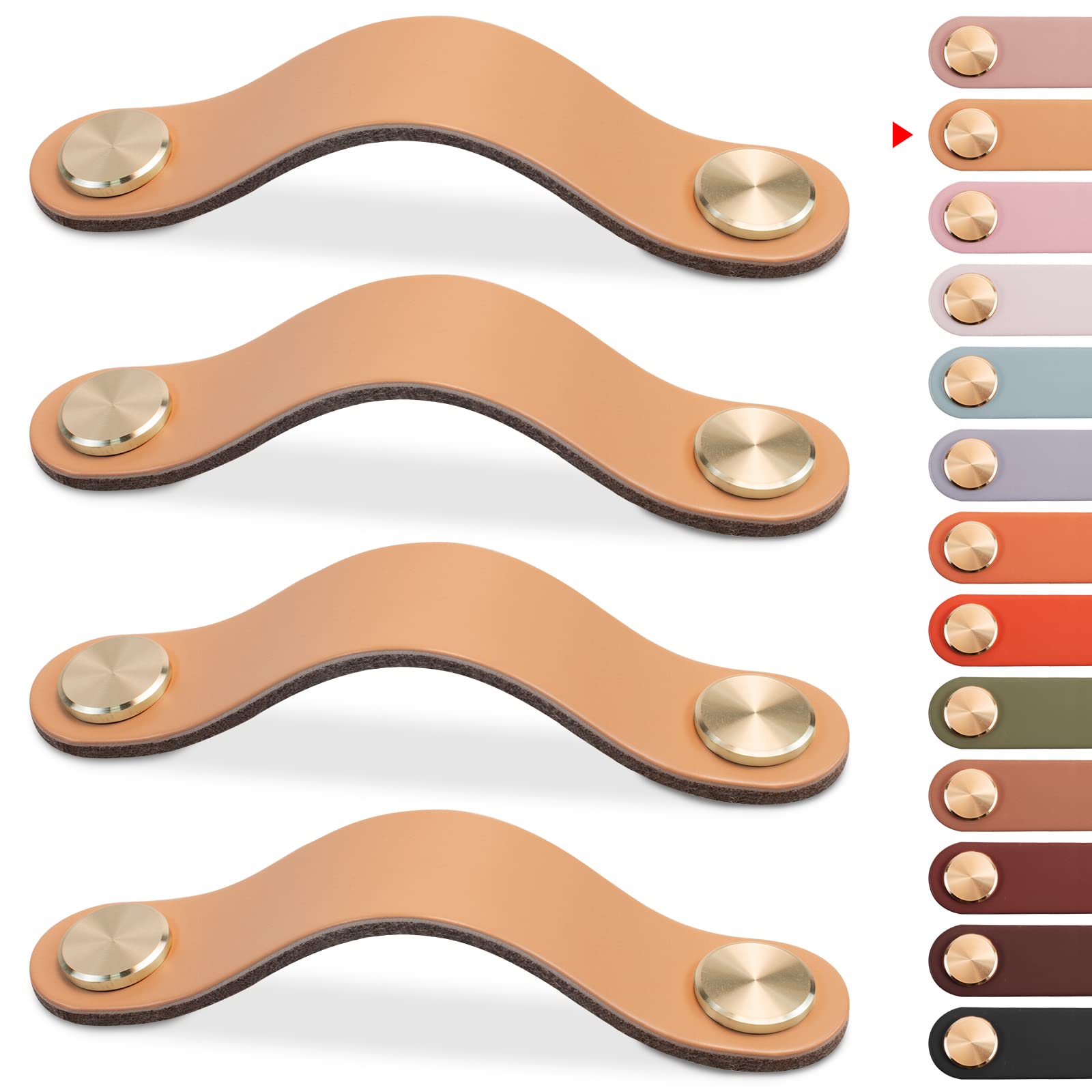 Goodinary® Luxury Leather Cabinet Drawer Pulls (4 pcs)