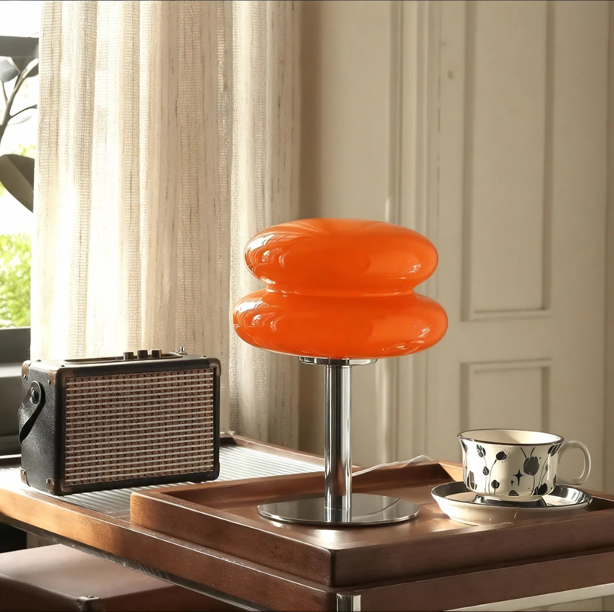 Goodinary® Glass Mushroom Lamp with Dimmable Light