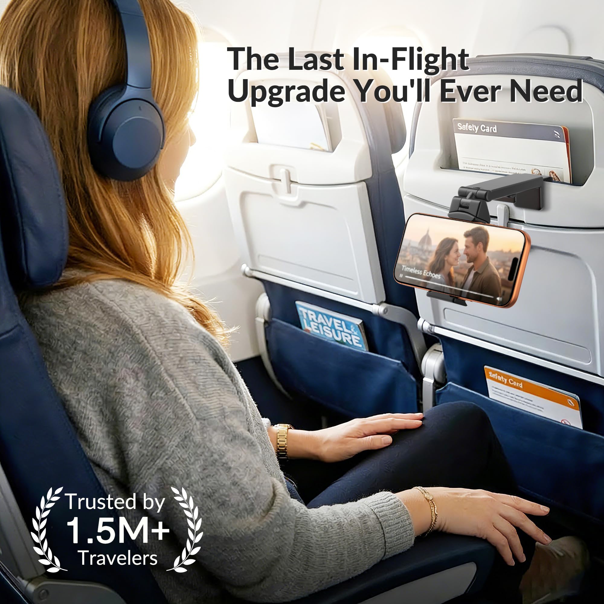 Goodinary® Airplane Phone Holder Dual 360 Rotation
