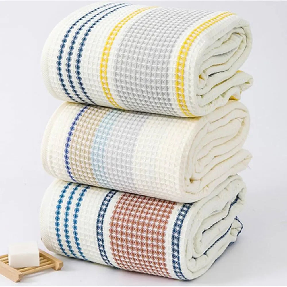 Goodinary® Cotton Honeycomb Waffle Soft Bath Towel (2Pcs) - Goodinary