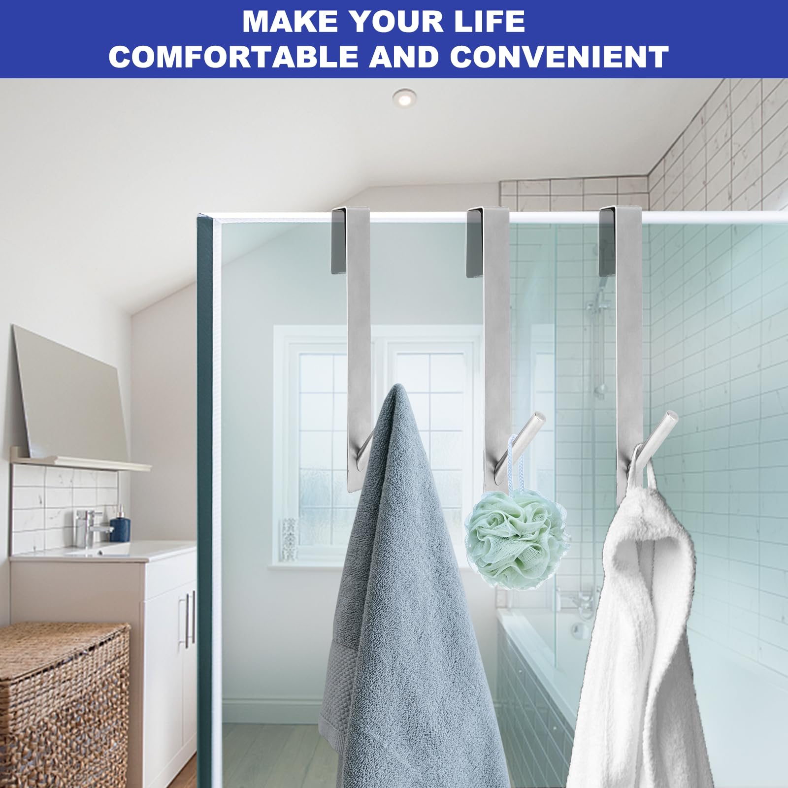 Goodinary® Shower Door Hooks (2 Pcs)