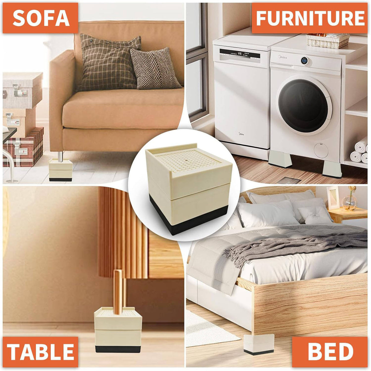 Goodinary® Furniture Riser Pads (4 Pcs)