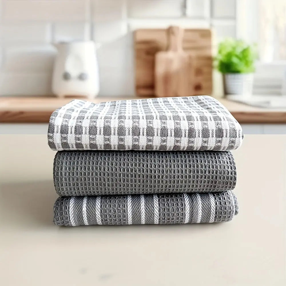Goodinary® 100% Cotton Kitchen Towels Set (3Pcs) Goodinary