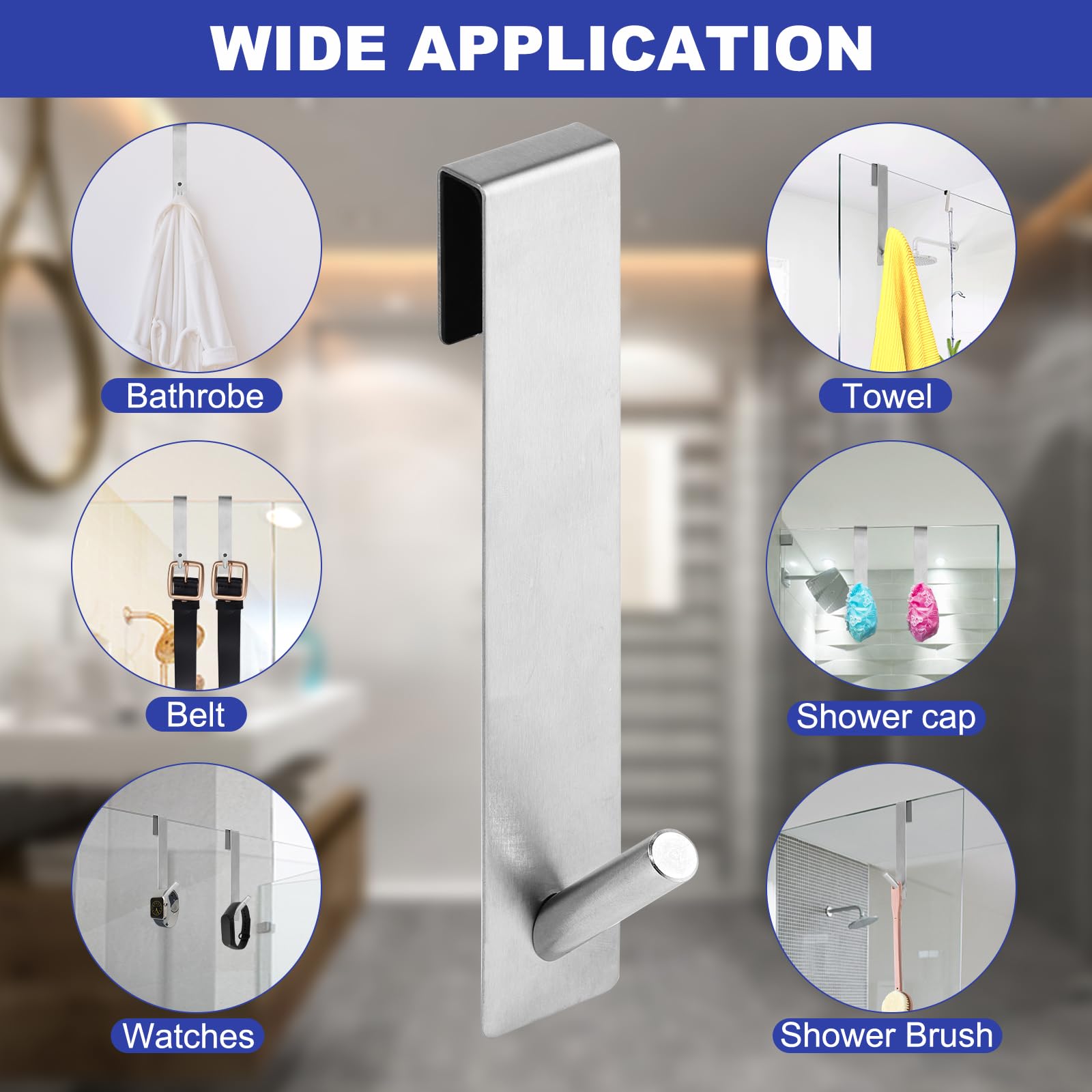 Goodinary® Shower Door Hooks (2 Pcs)
