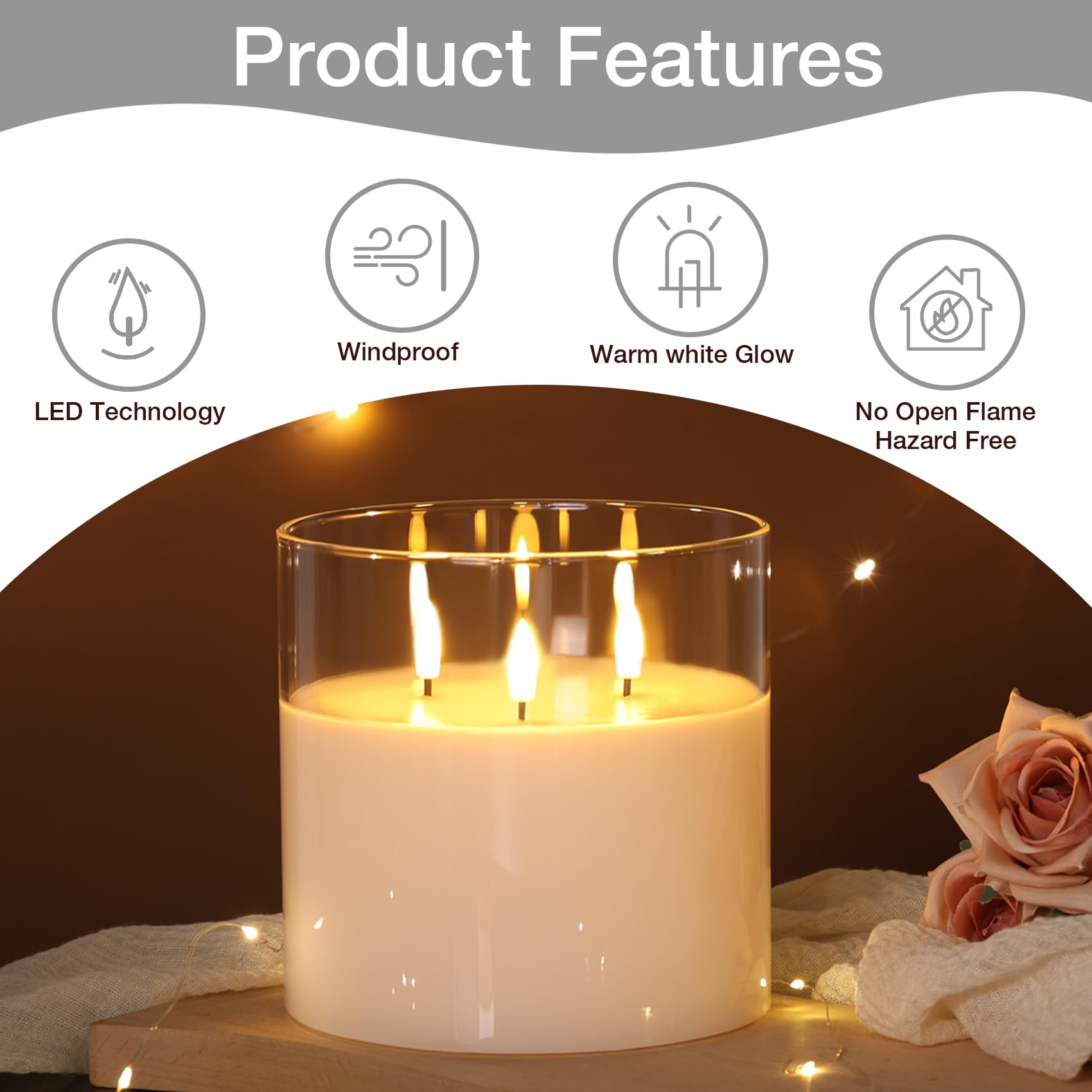 Goodinary® Remote Flameless Pillar Candle