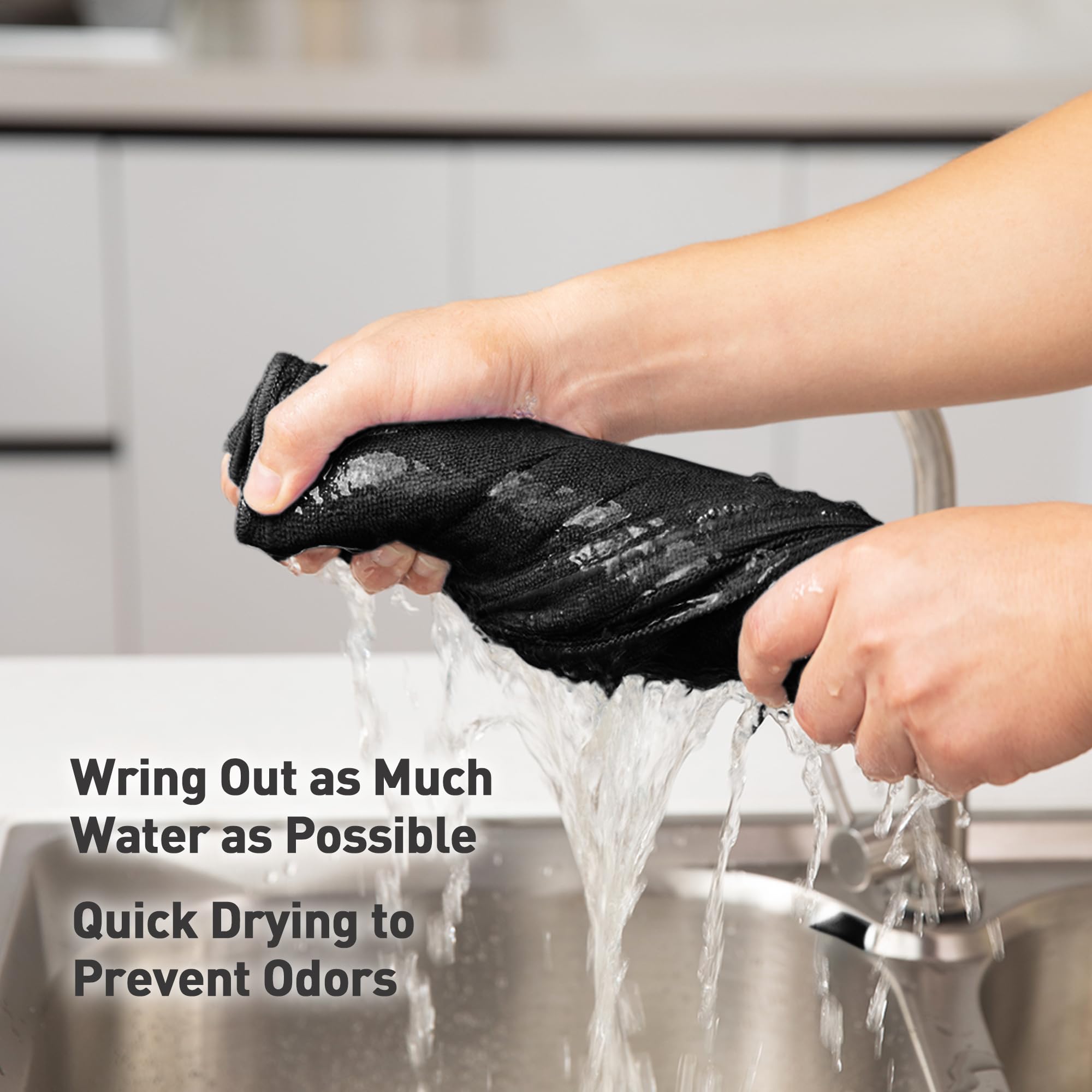 Goodinary® Black Microfiber Cleaning Cloth Set (50 Pcs)