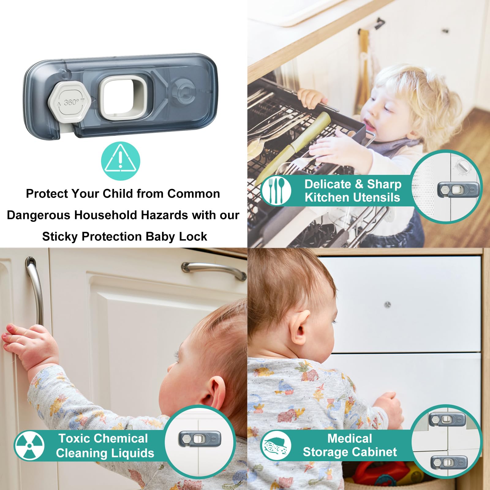 Goodinary® Clear Child Proof Refrigerator Lock