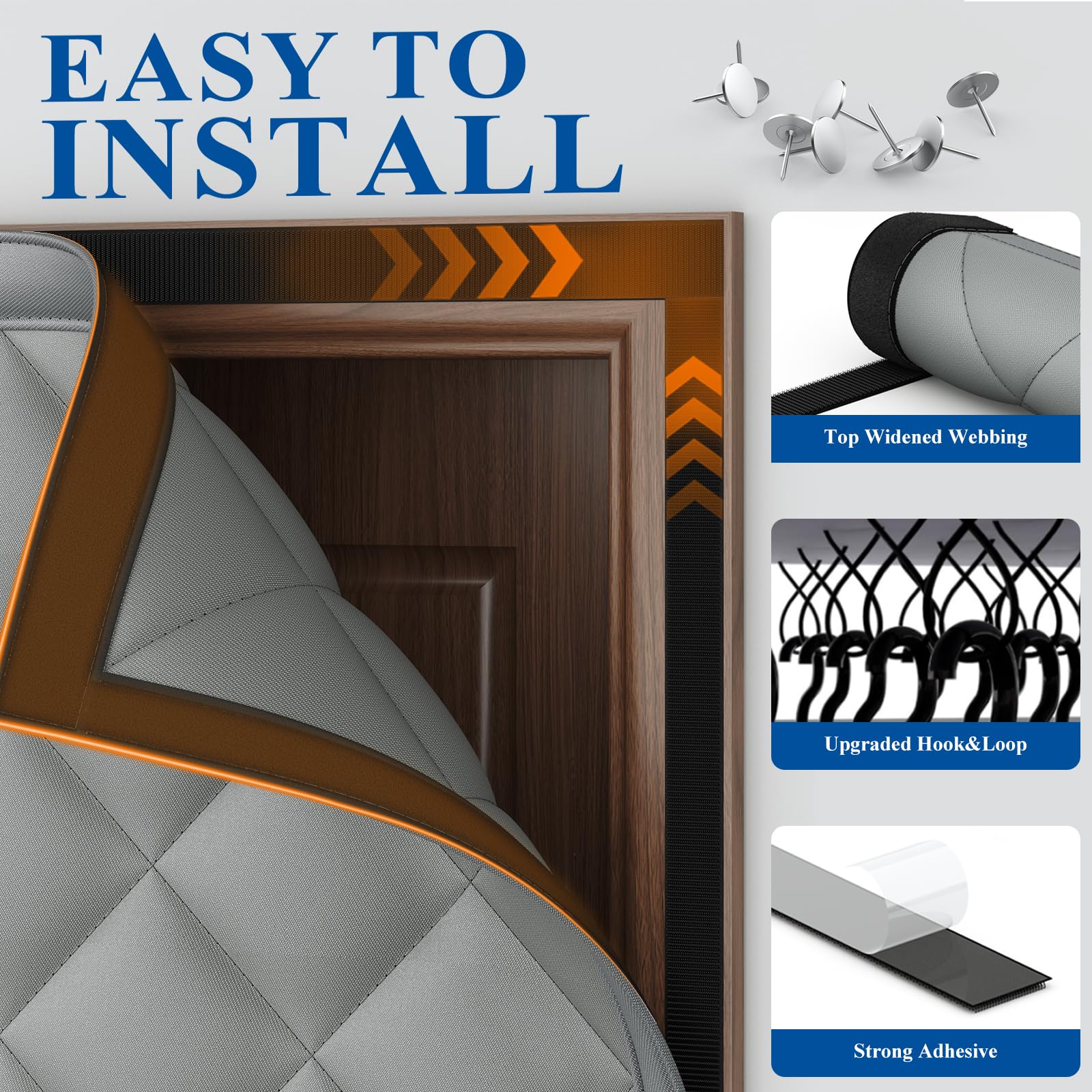Goodinary® Waterproof Coldproof Magnetic Cotton Door Curtain