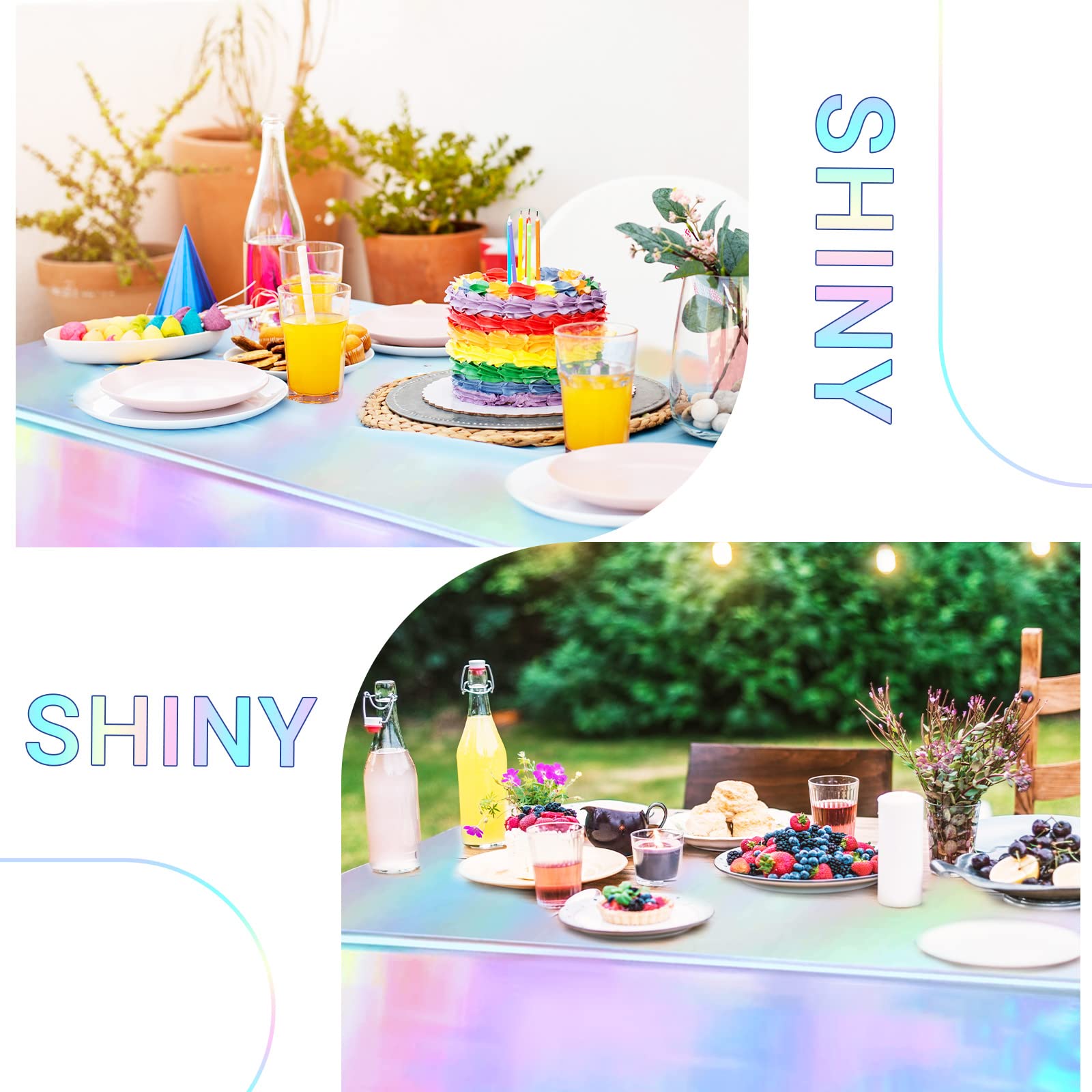 Goodinary® Rainbow Party Tablecloth (4 Pcs)