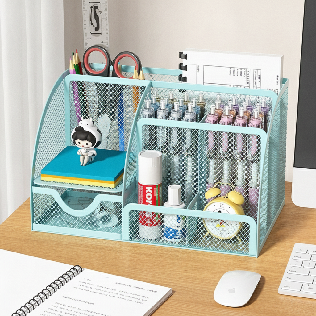 Office Object™ 7 Grid Clear Acrylic Desk Organizer