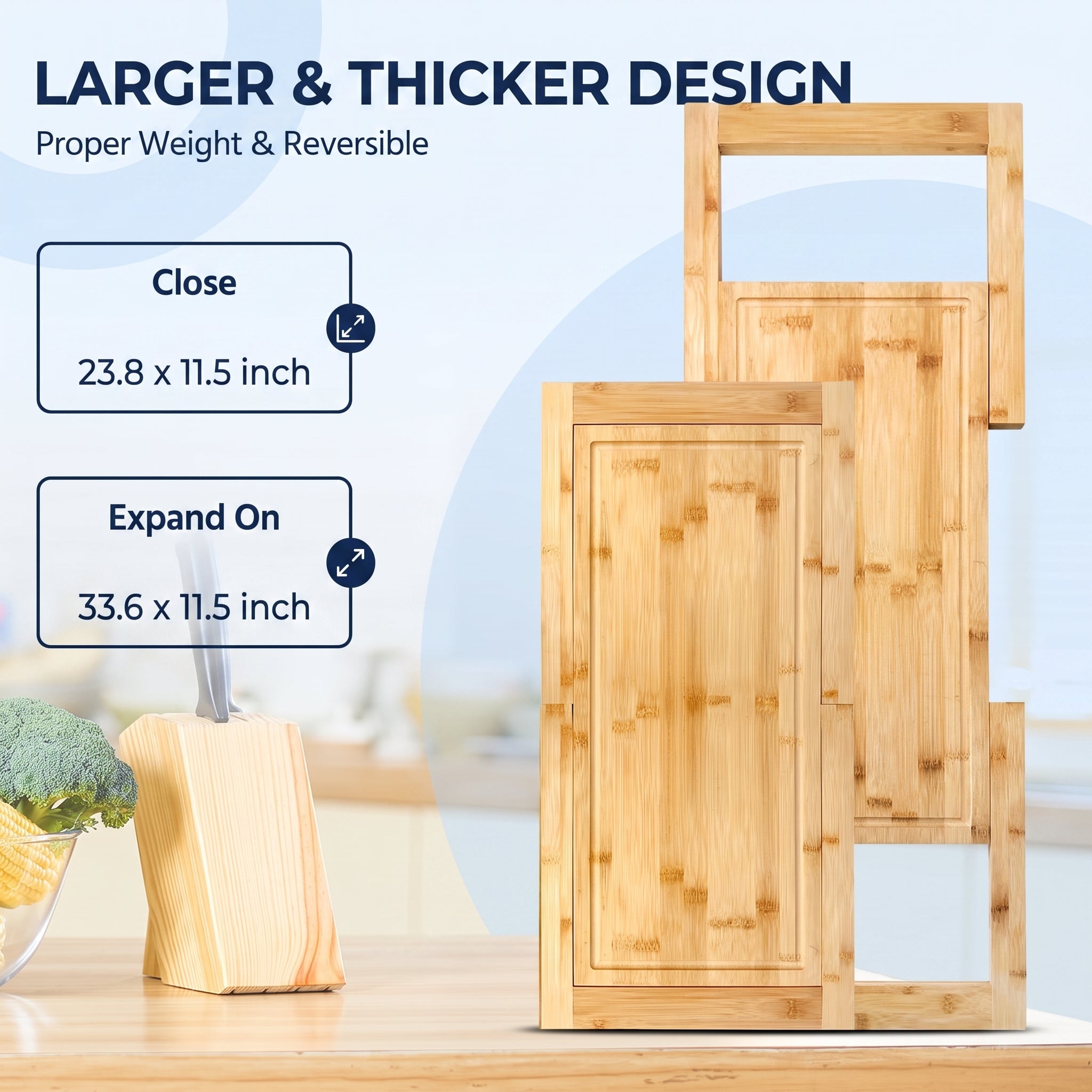 Goodinary® Expandable Bamboo Cutting Board