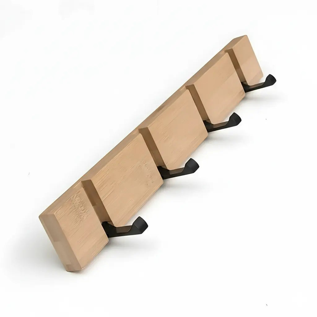 Goodinary® Wooden Wall Mounted Coat Rack with Flip Hooks - Goodinary