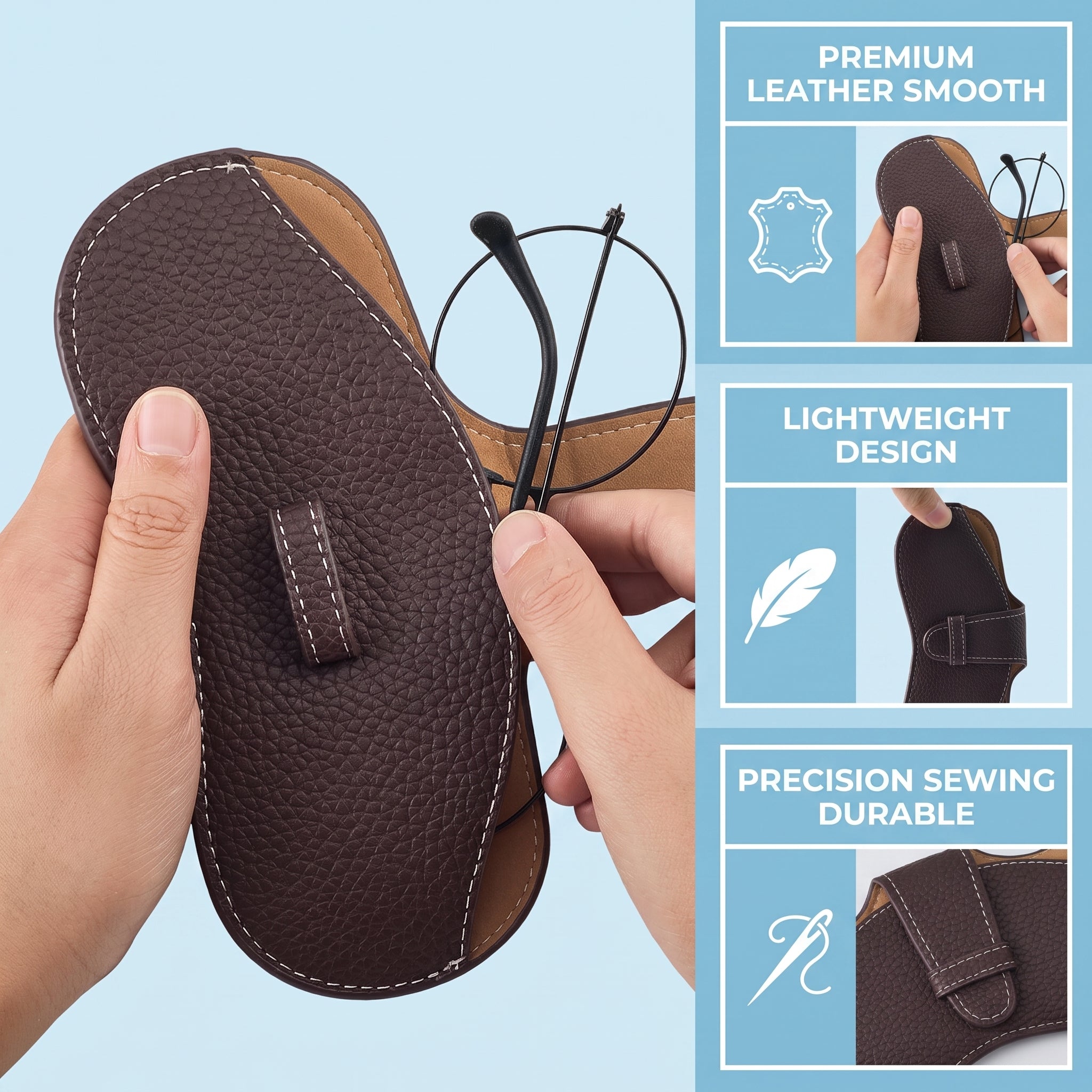 Goodinary® Slim Leather Glasses Case Portable Sleeve