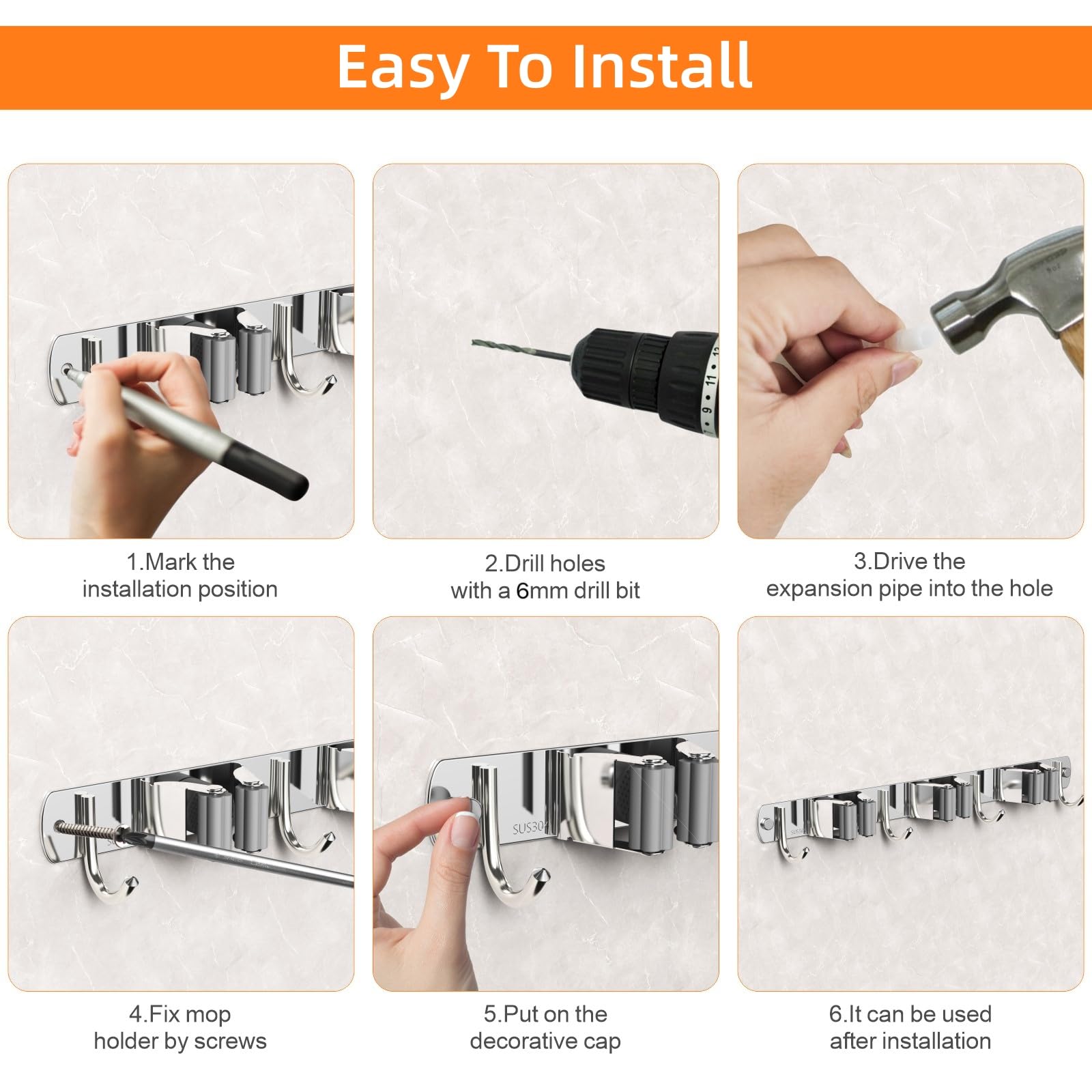 Goodinary® Broom Holder Rack