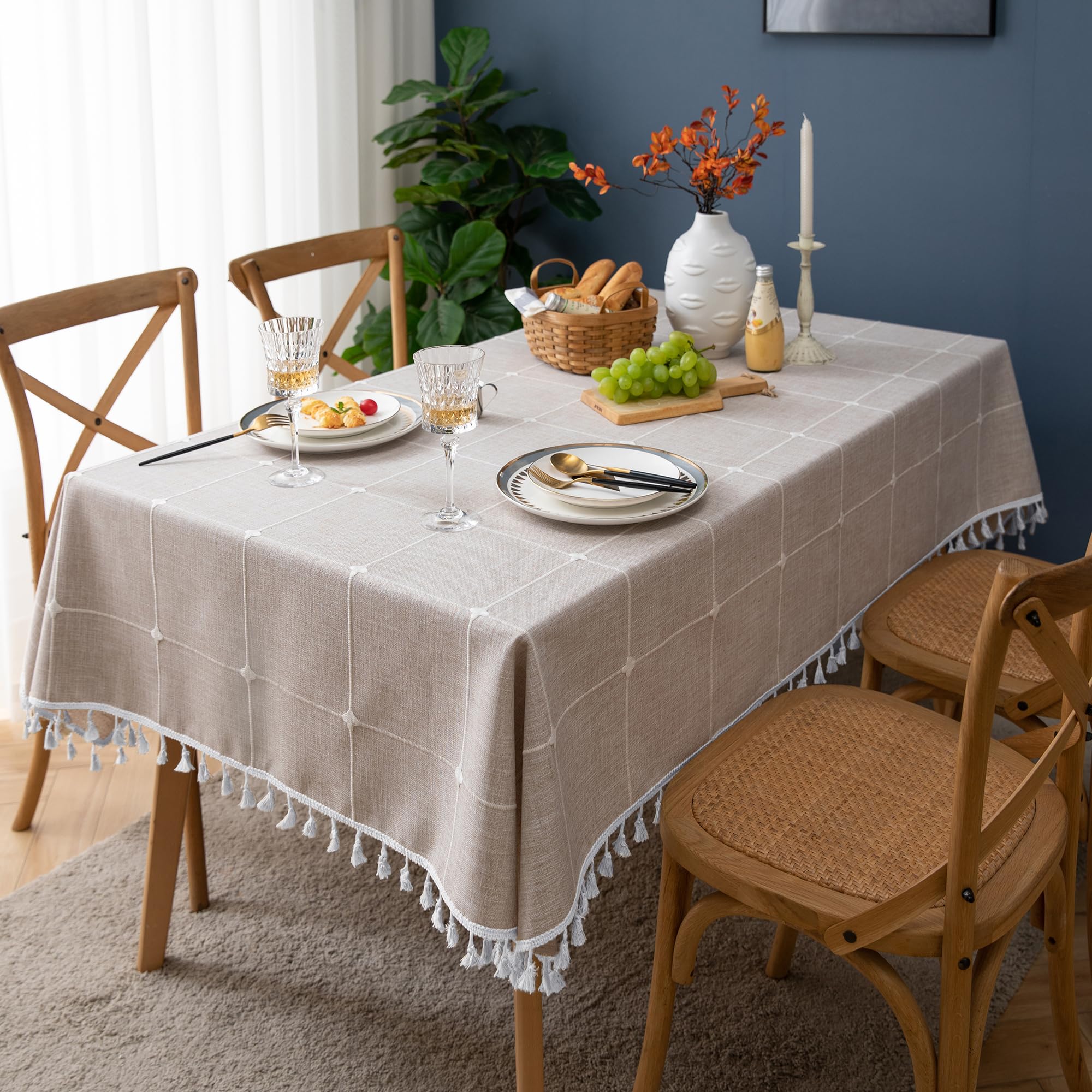 Goodinary® Square Waterproof Farmhouse Tablecloth