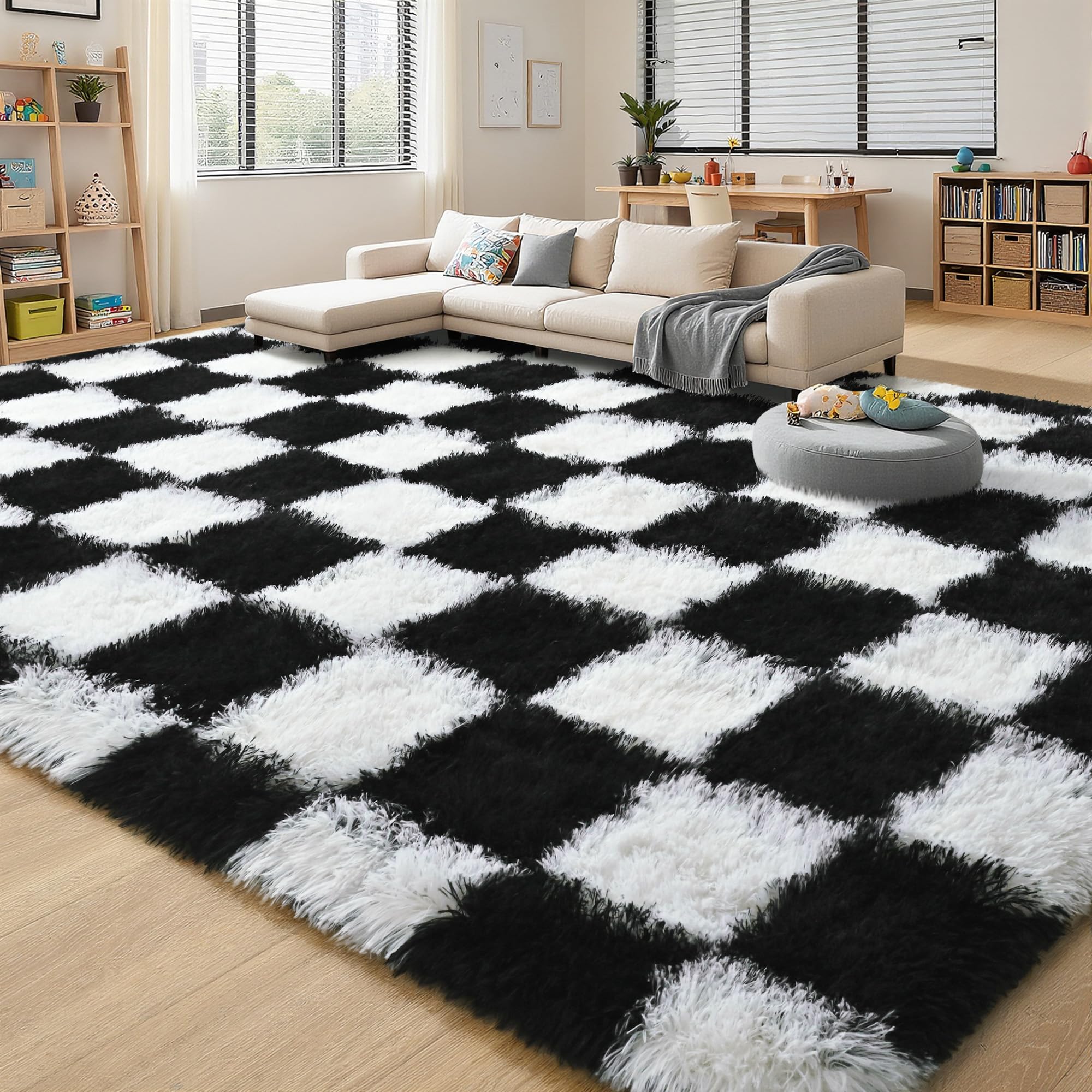Goodinary® Checkered Area Rug