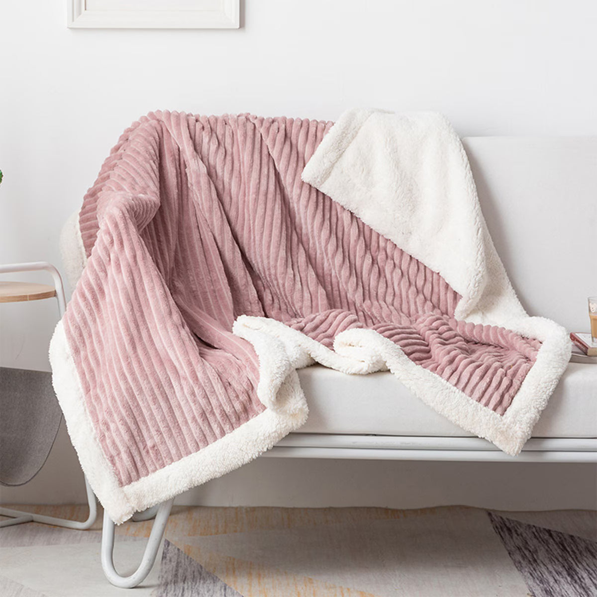 Goodinary® Ribbed Flannel Blanket