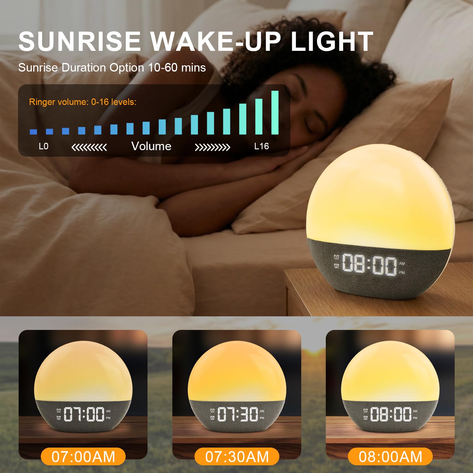 Goodinary® Sunrise Wake-Up Alarm Light