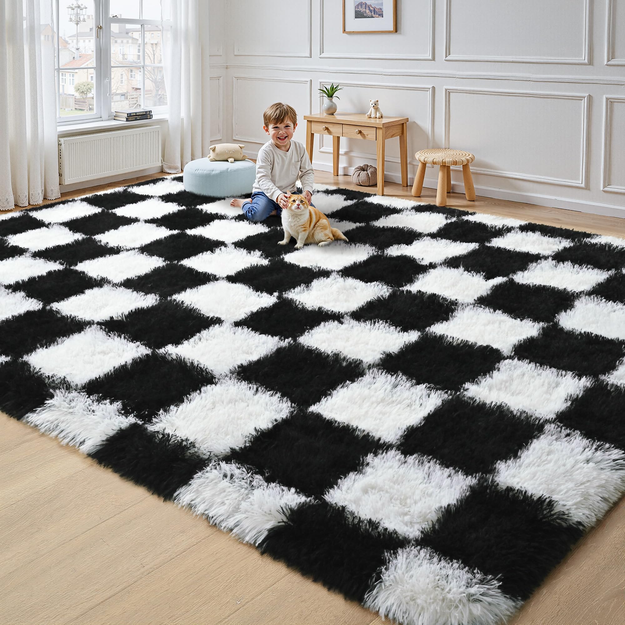 Goodinary® Checkered Area Rug