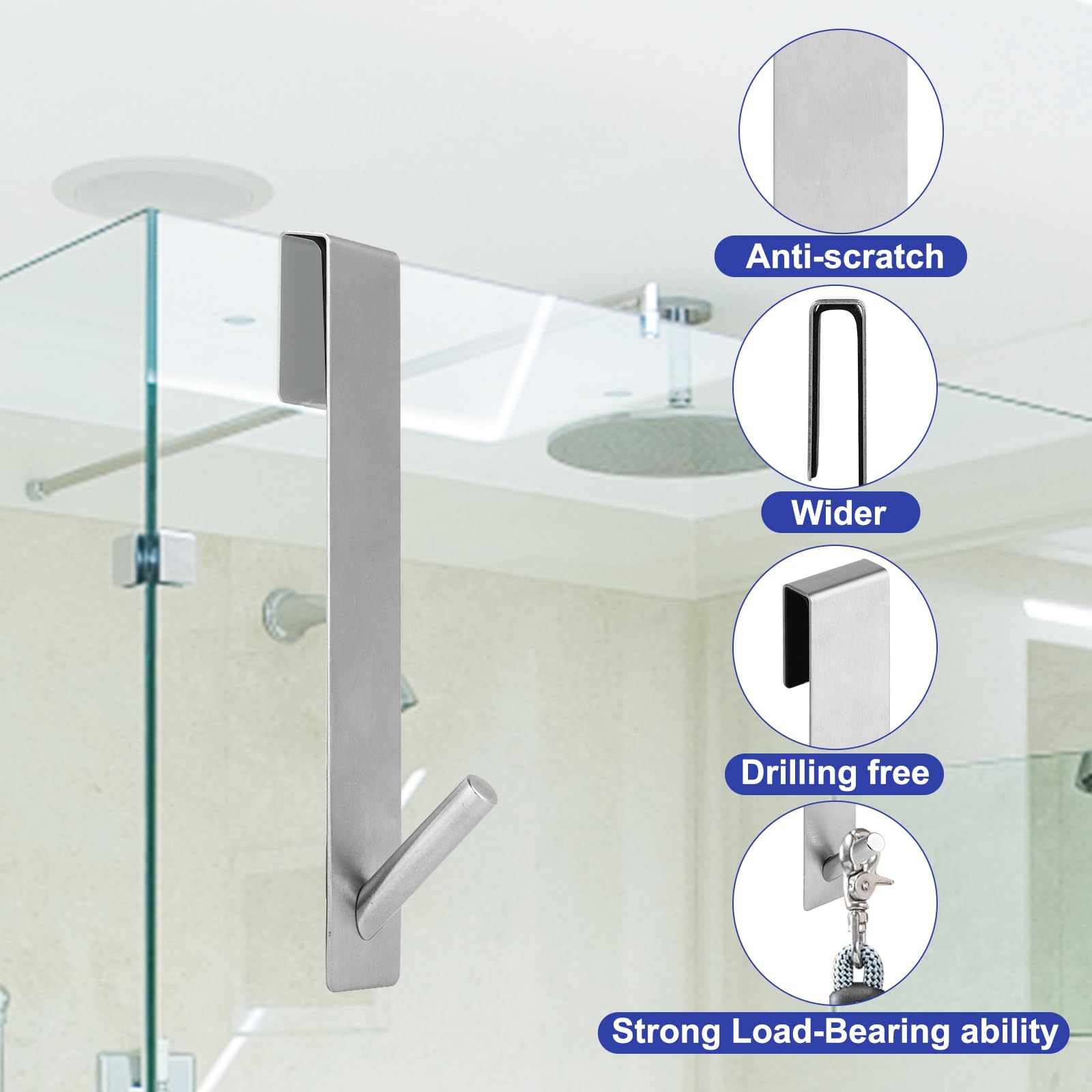 Goodinary® Shower Door Hooks (2 Pcs)