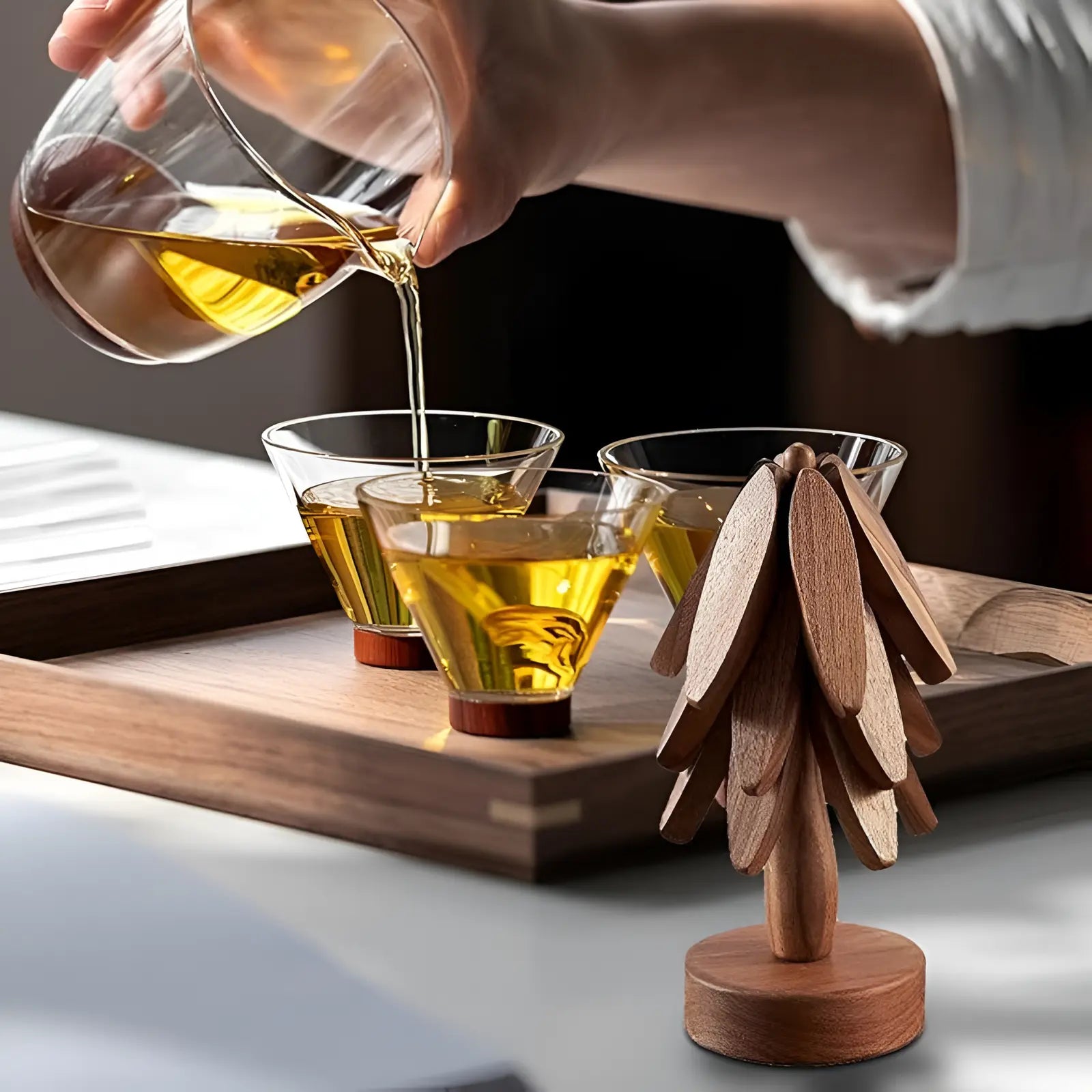 Goodinary® Wooden Tree Trivet Set (4 Pcs) Goodinary