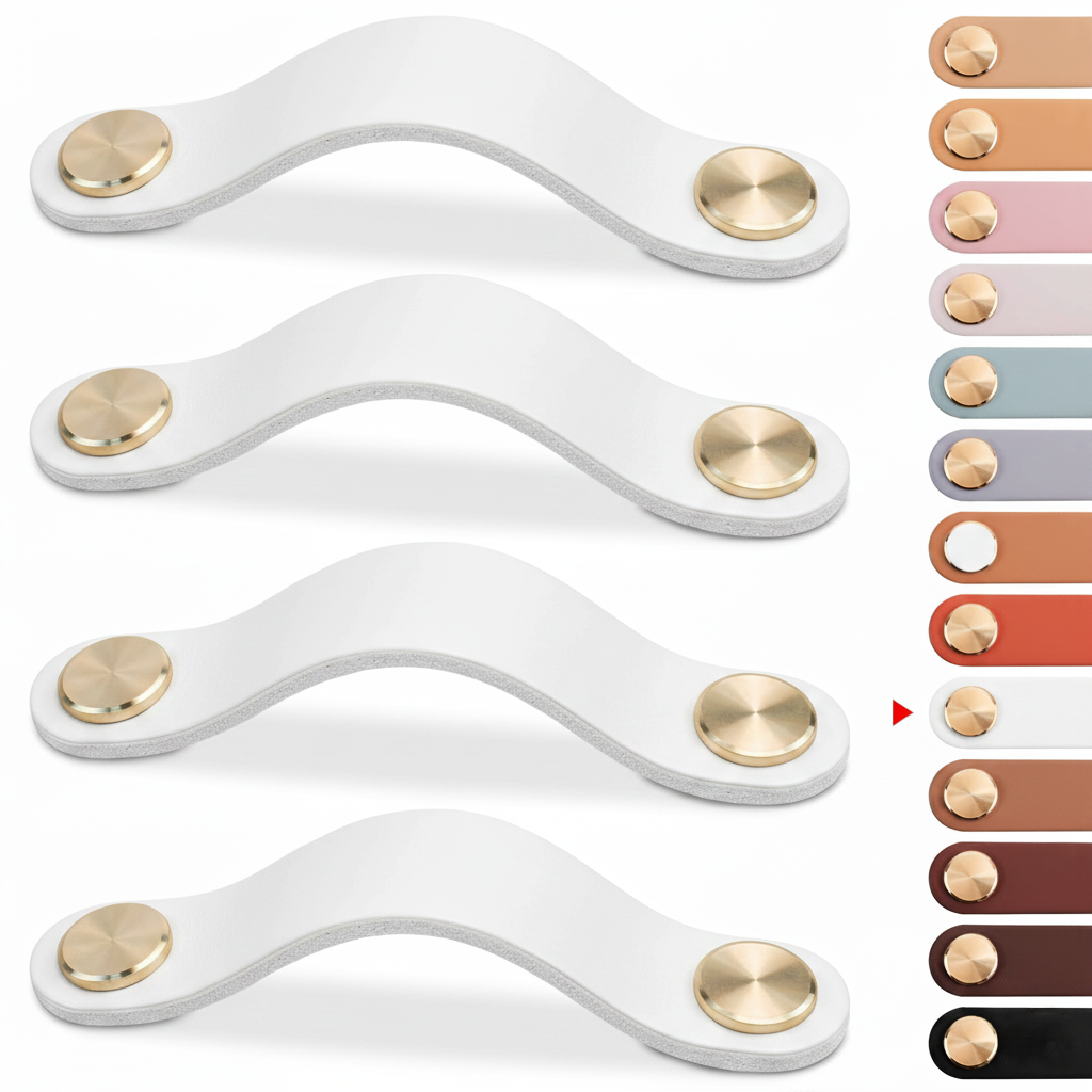 Goodinary® Luxury Leather Cabinet Drawer Pulls (4 pcs)