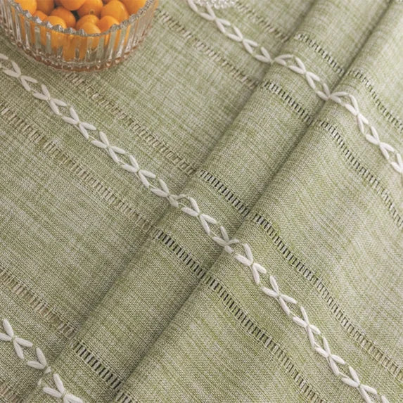 Goodinary® Hemstitched Edges Farmhouse Style Linen Tablecloth