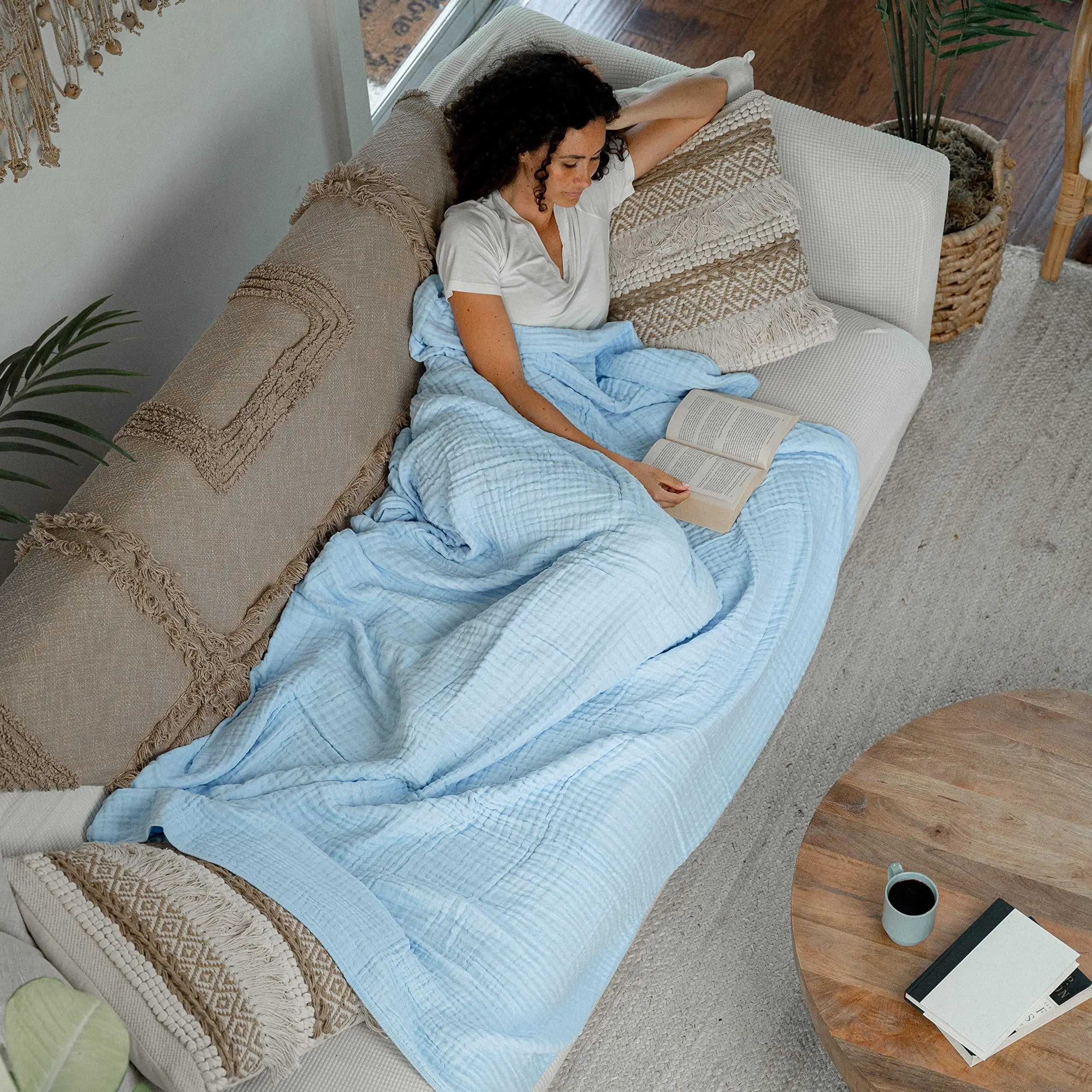 Goodinary® Lightweight Cotton Muslin Throw Blanket Goodinary
