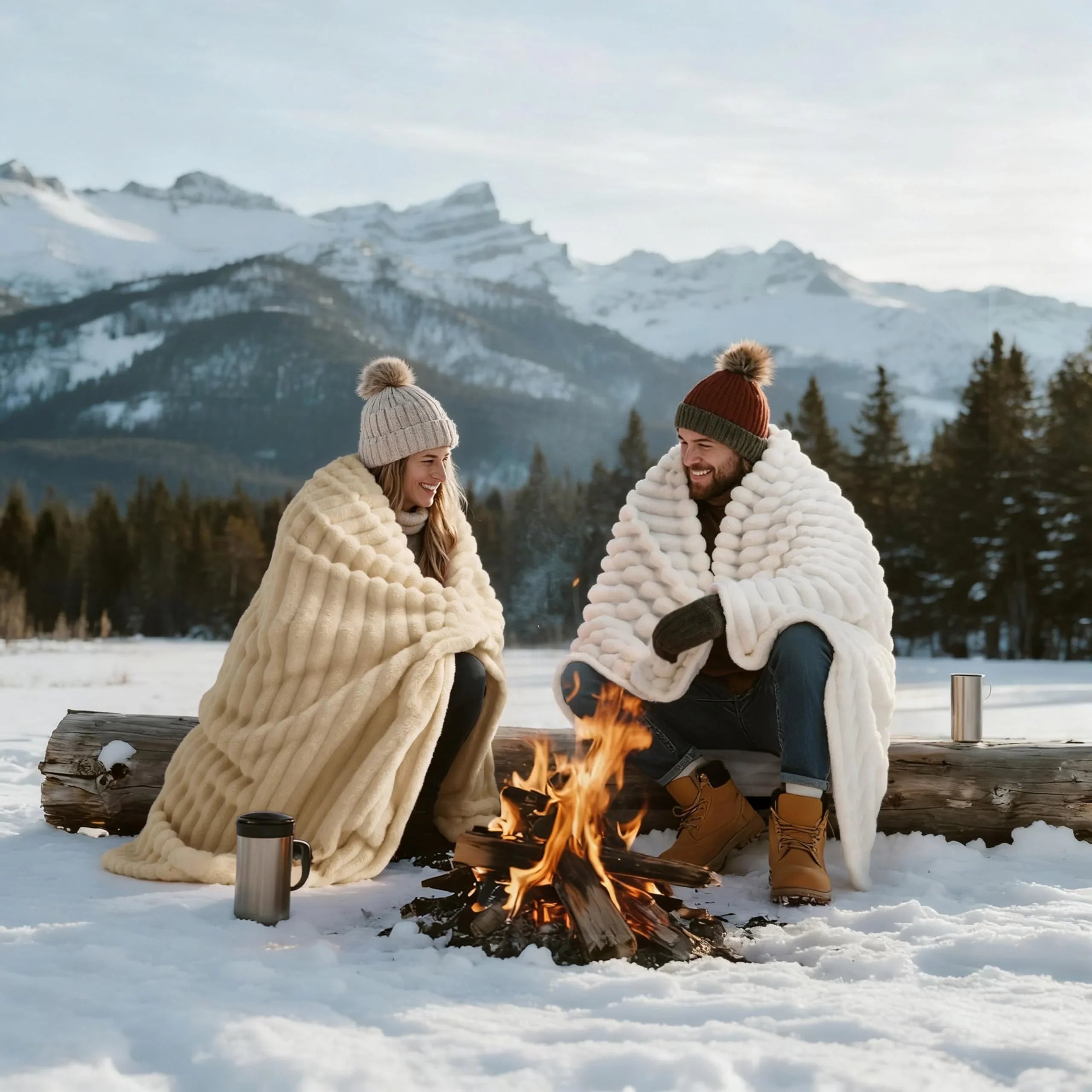 Goodinary® Soft Faux Rabbit Fur Throw Blanket