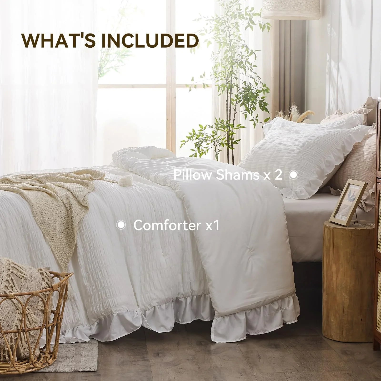 Goodinary® Korean Lace Seersucker Bedding Set