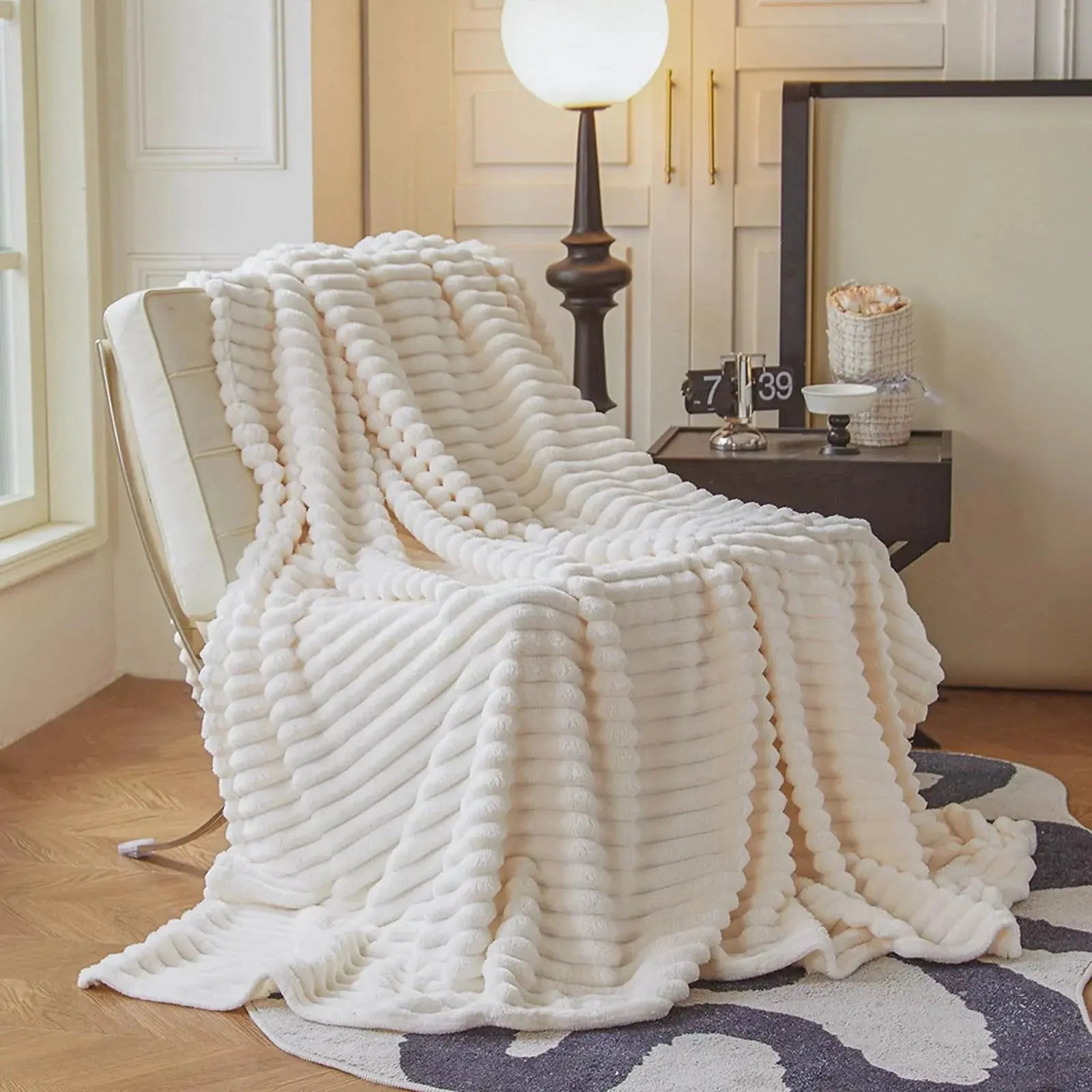 Goodinary® Luxury Soft Faux Rabbit Fur Throw Blanket Goodinary