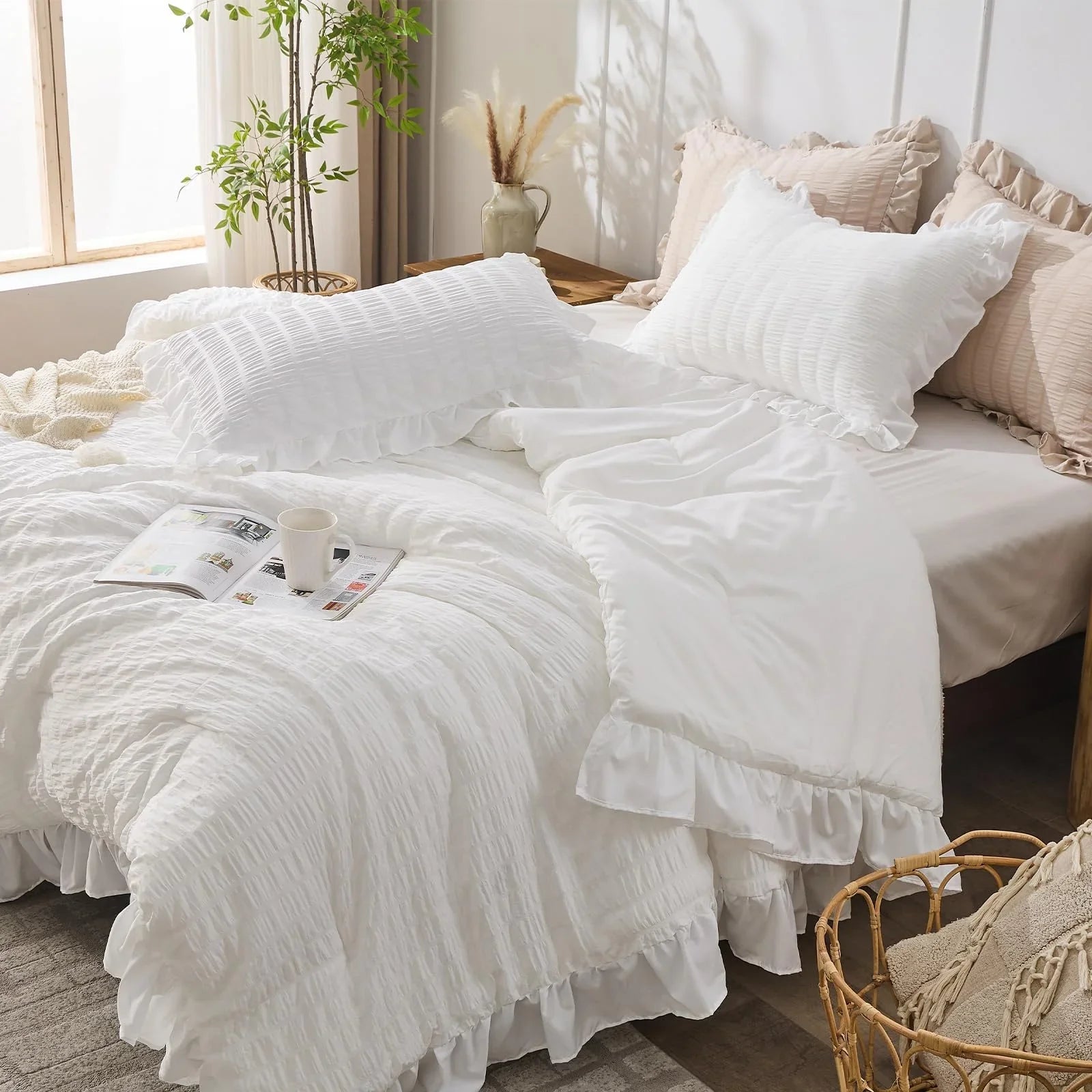 Goodinary® Korean Lace Seersucker Bedding Set