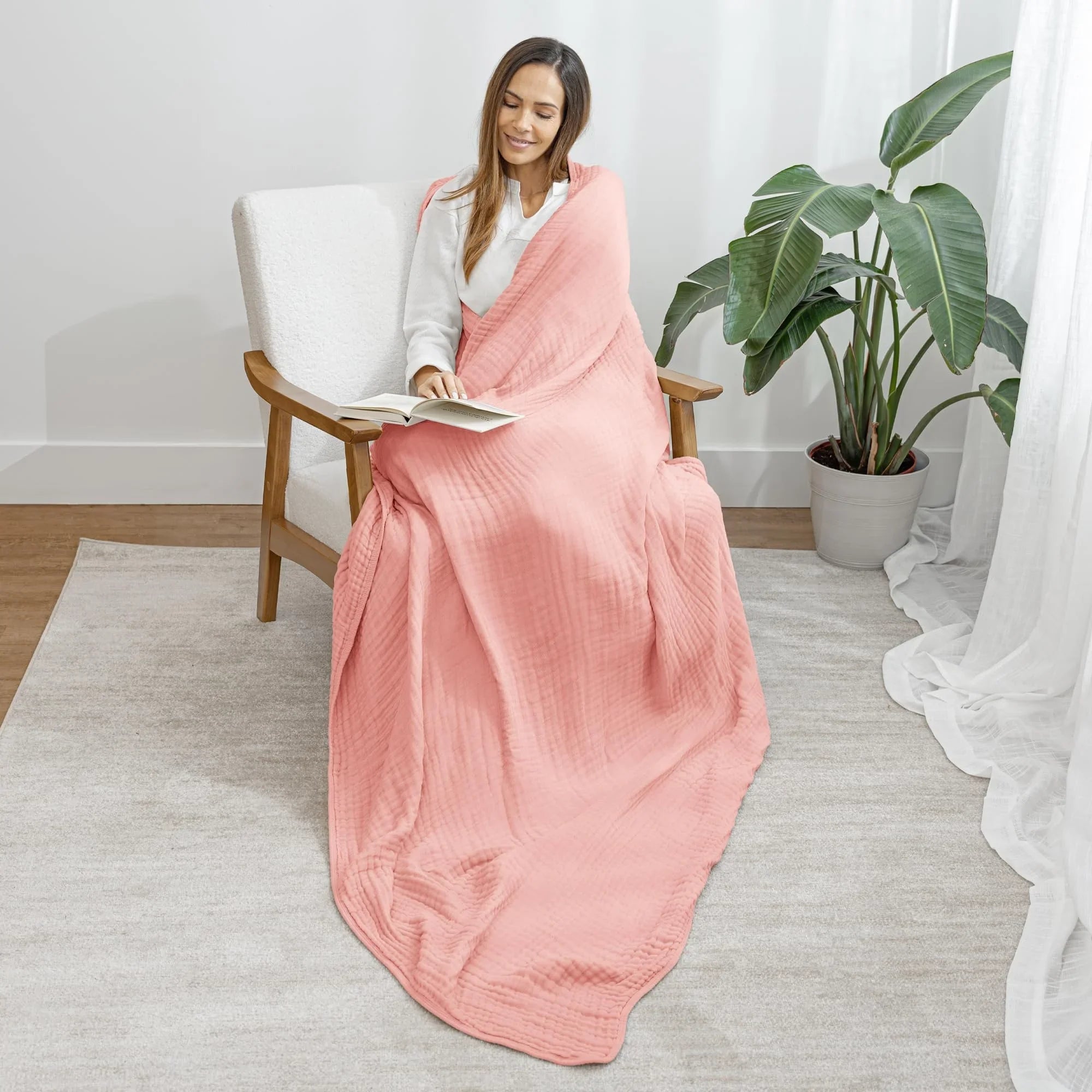 Goodinary® Lightweight Cotton Muslin Throw Blanket