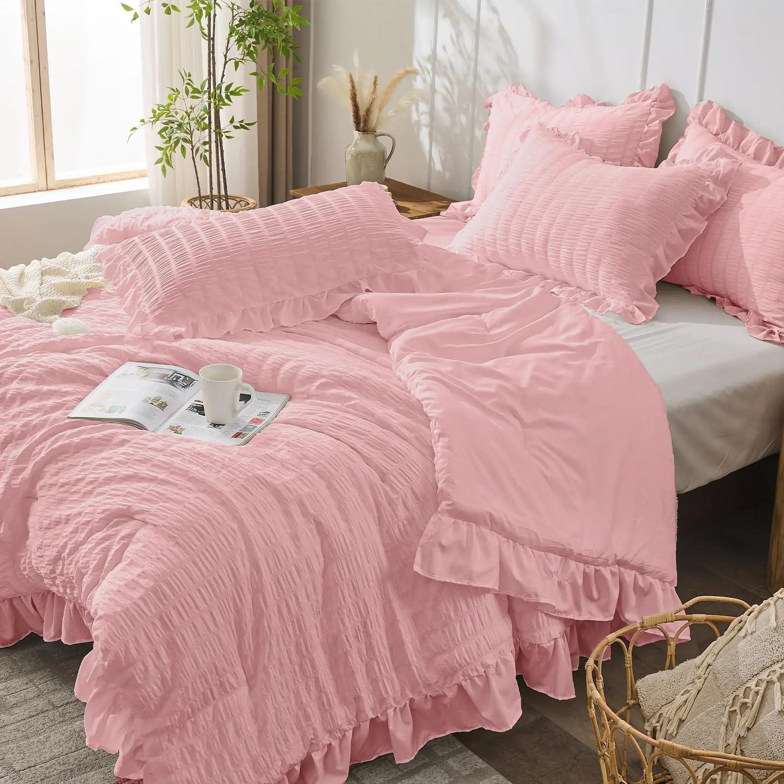 Goodinary® Korean Lace Seersucker Bedding Set Goodinary