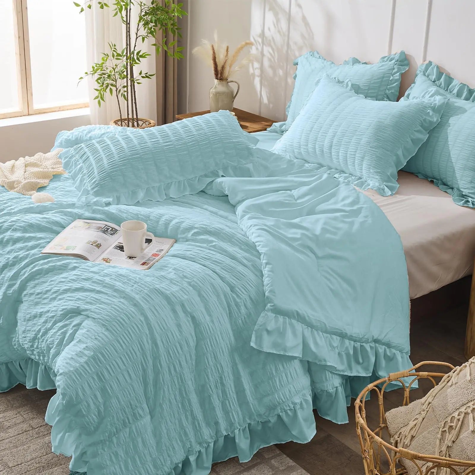 Goodinary® Korean Lace Seersucker Bedding Set Goodinary